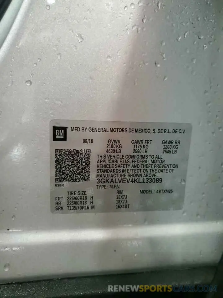 14 fotografías del automóvil dañado 3GKALVEV4KL133089 GMC TERRAIN 2019
