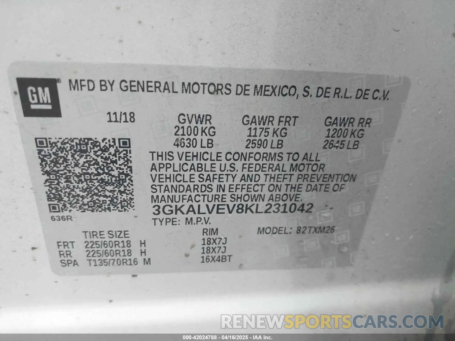 9 fotografías del automóvil dañado 3GKALVEV8KL231042 GMC TERRAIN 2019