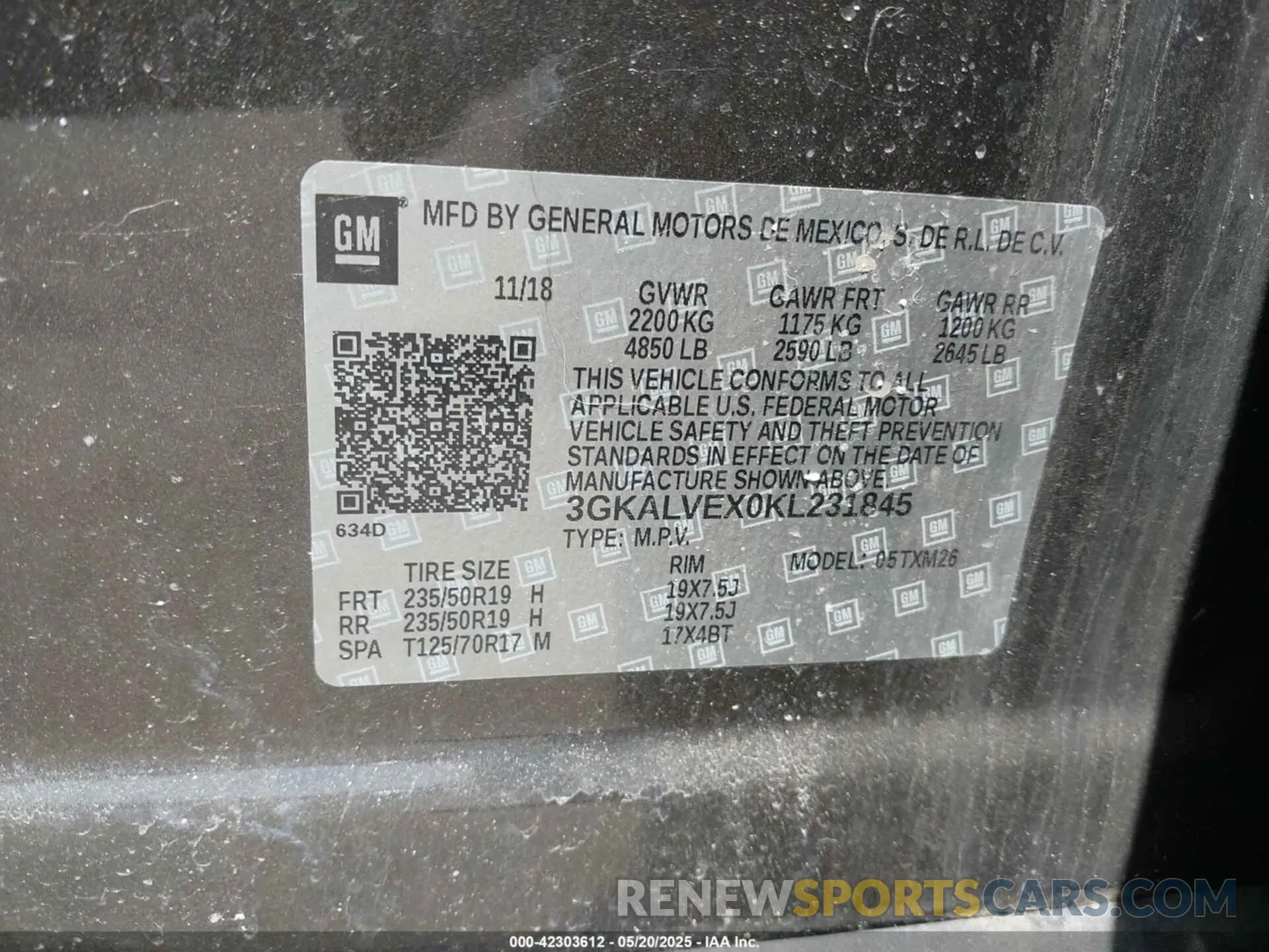 9 fotografías del automóvil dañado 3GKALVEX0KL231845 GMC TERRAIN 2019