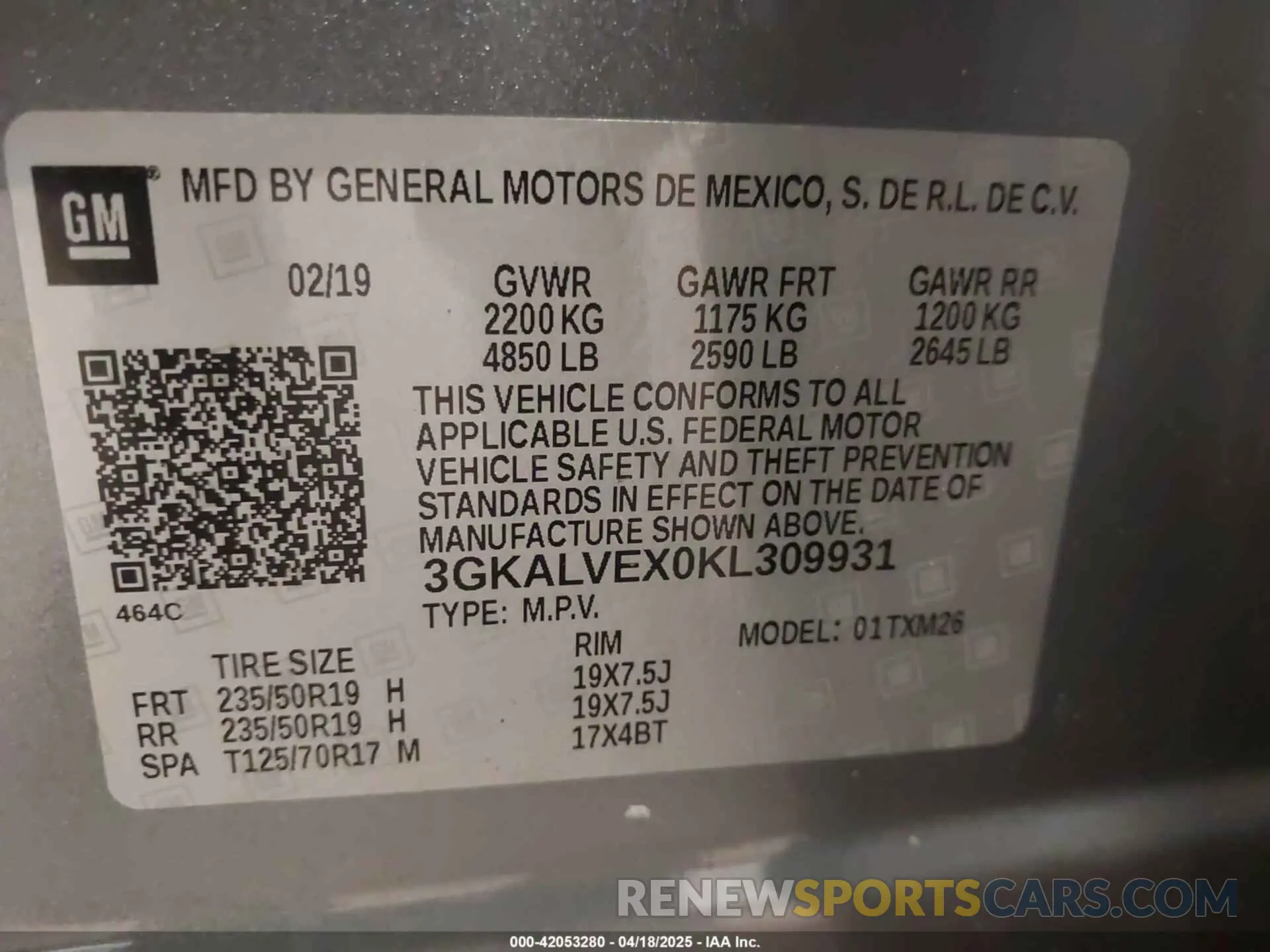 9 fotografías del automóvil dañado 3GKALVEX0KL309931 GMC TERRAIN 2019