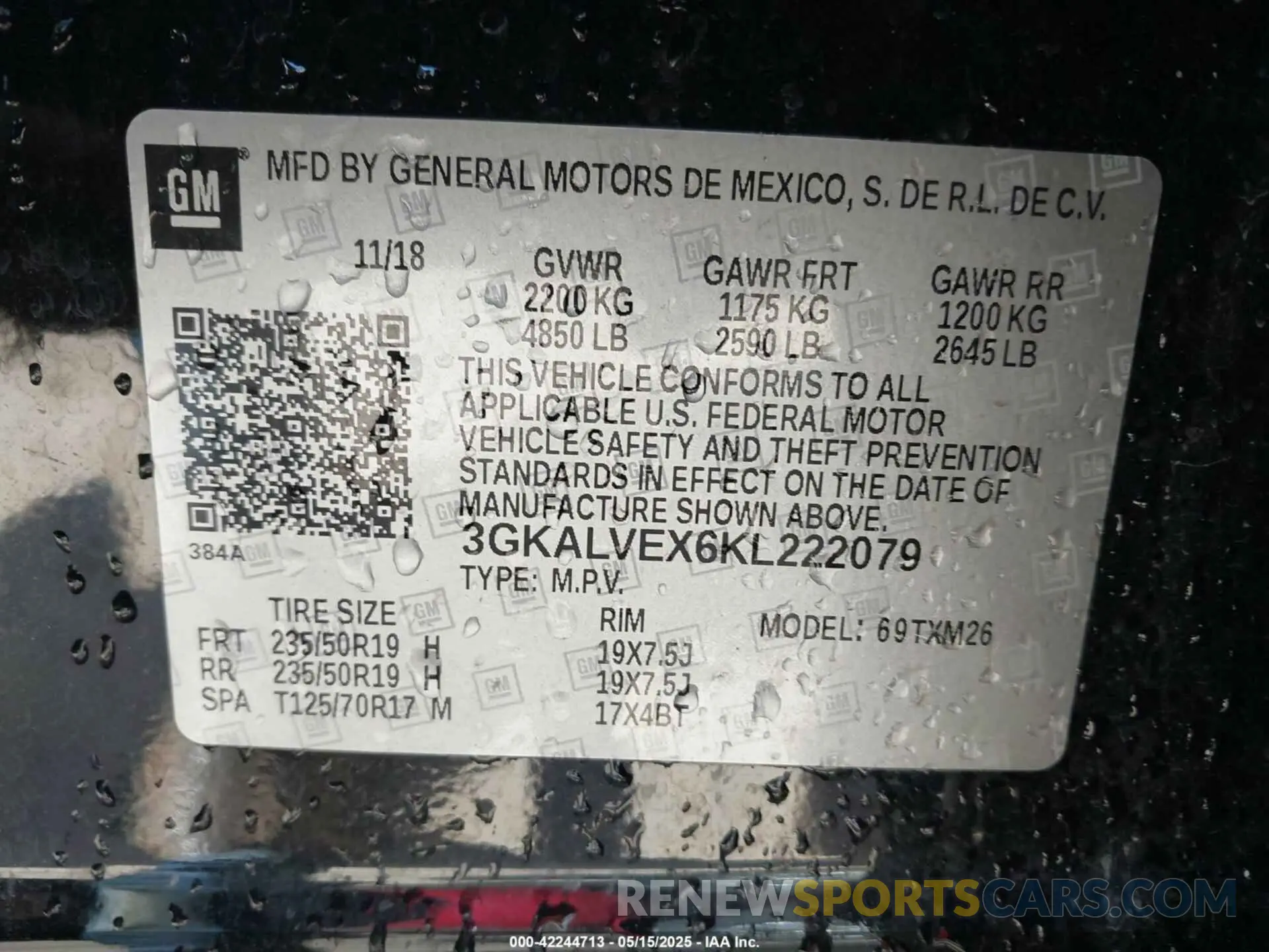 9 fotografías del automóvil dañado 3GKALVEX6KL222079 GMC TERRAIN 2019