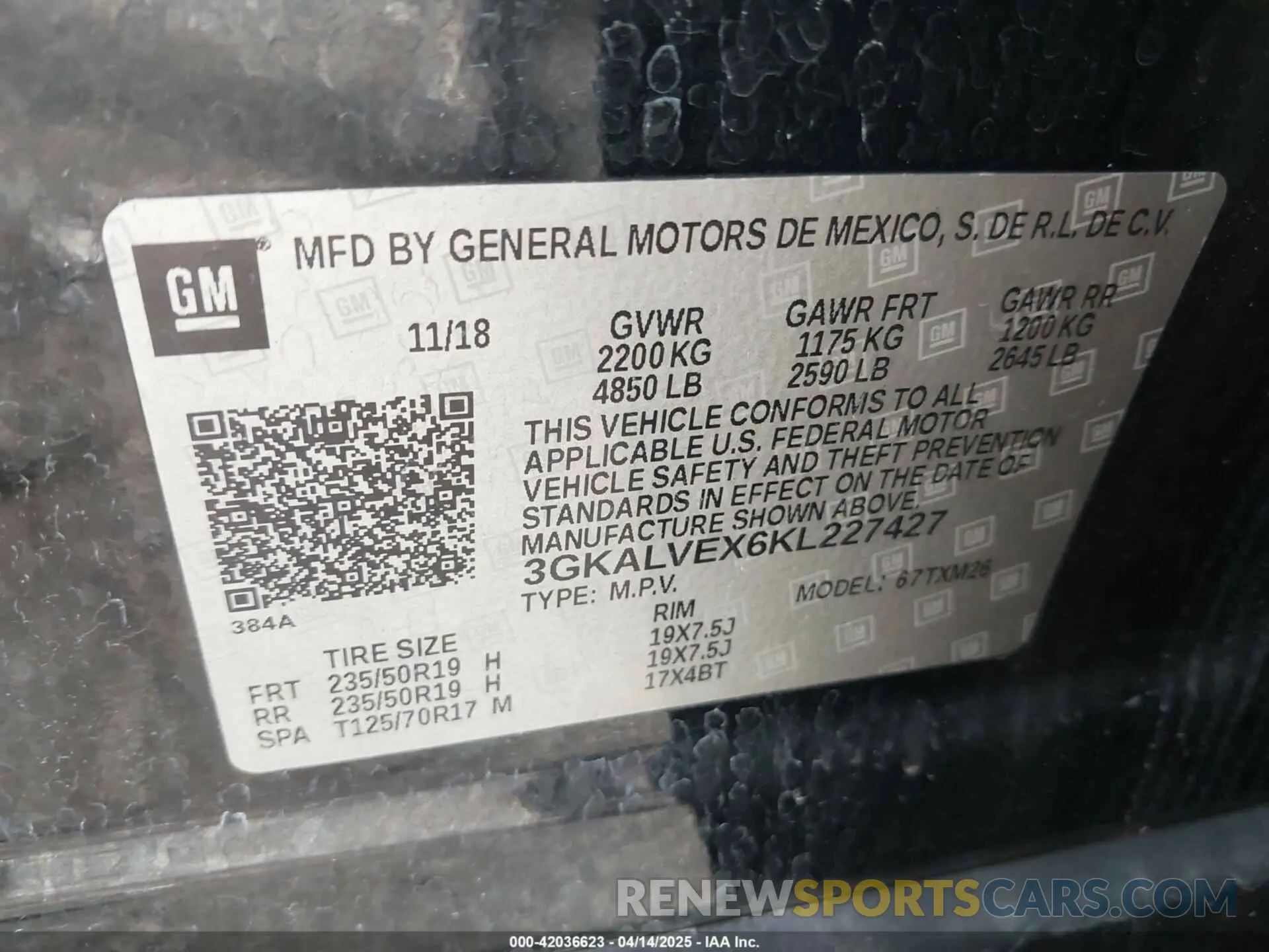 9 fotografías del automóvil dañado 3GKALVEX6KL227427 GMC TERRAIN 2019