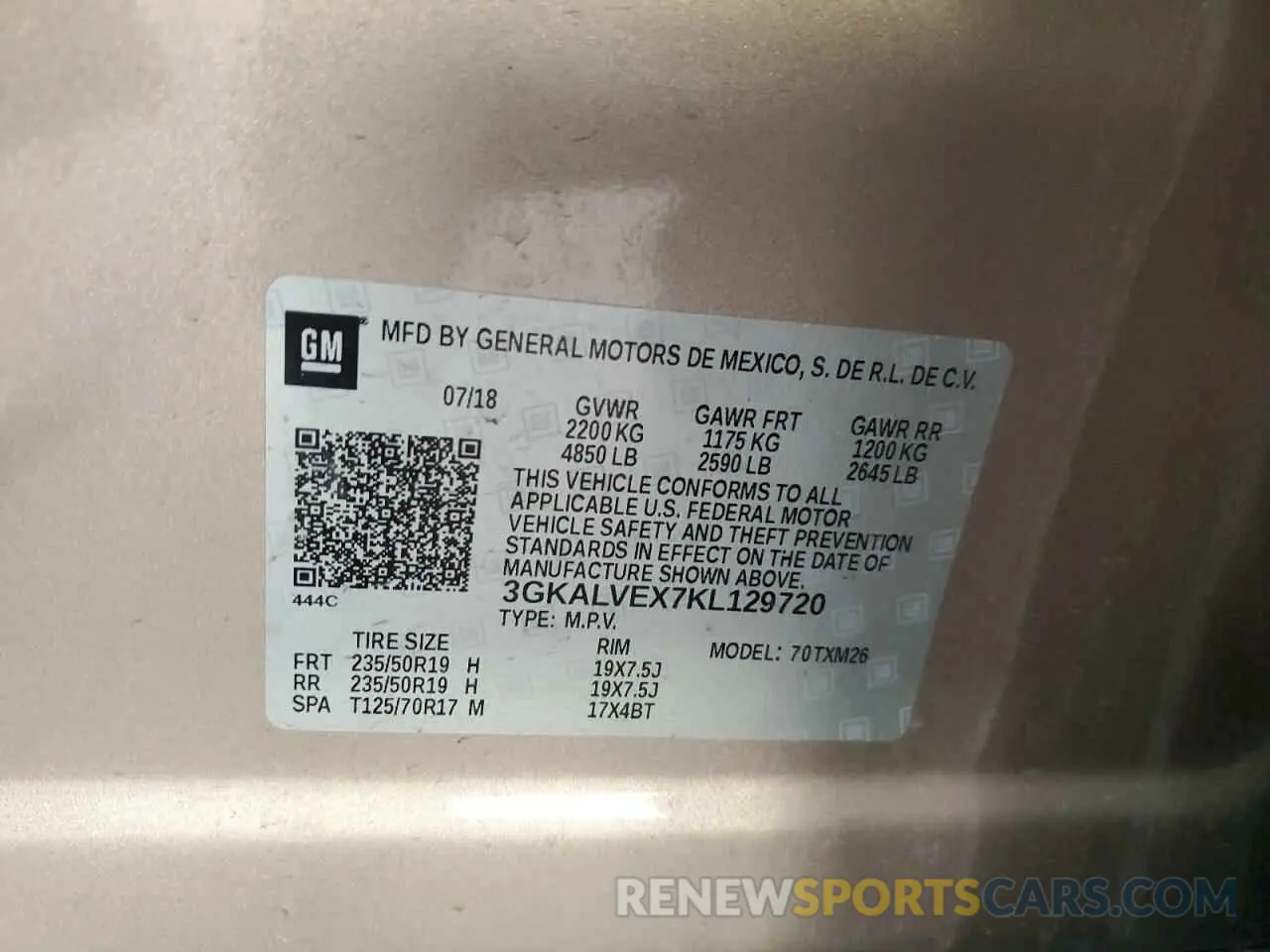 13 fotografías del automóvil dañado 3GKALVEX7KL129720 GMC TERRAIN 2019