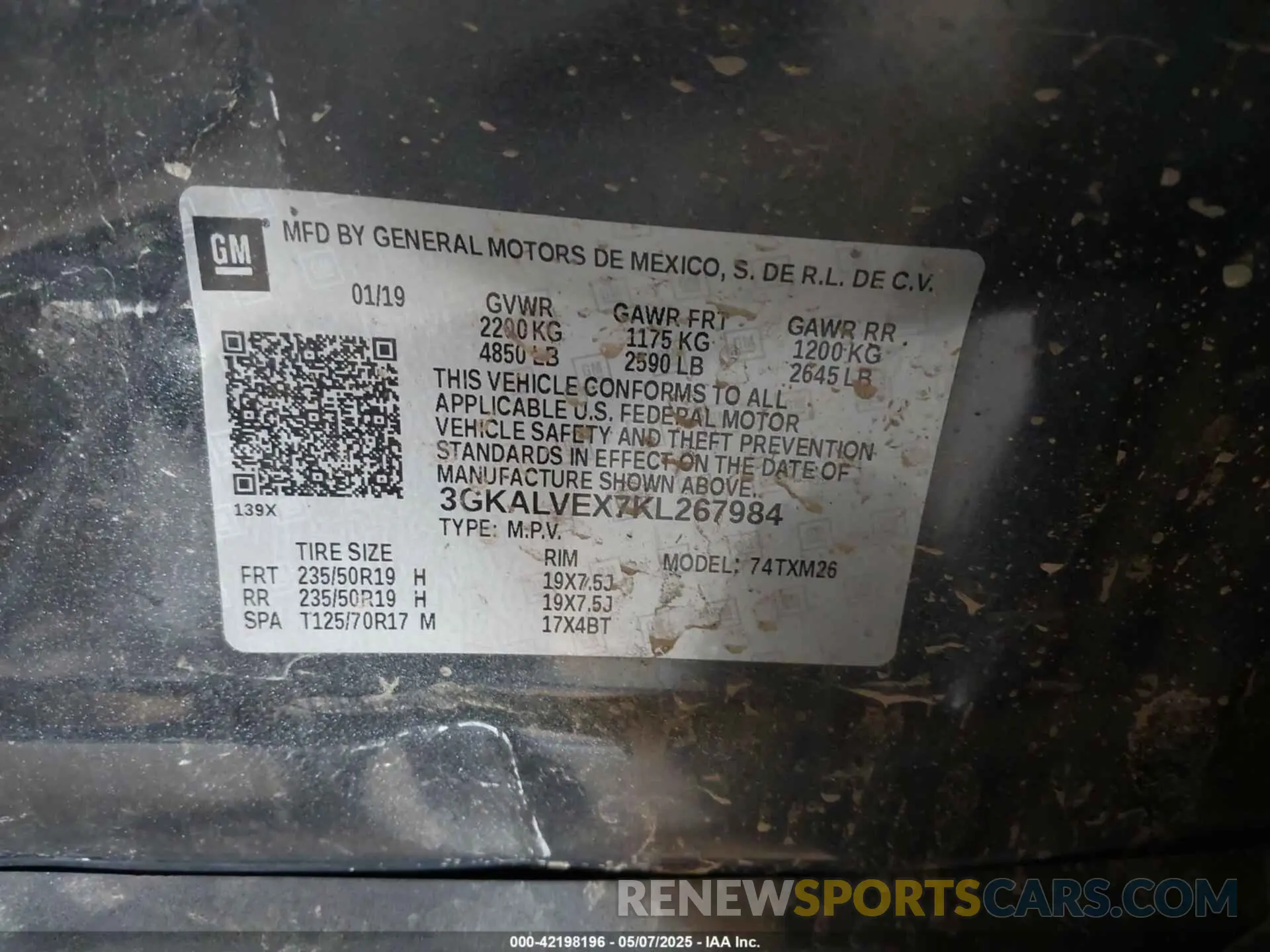 9 fotografías del automóvil dañado 3GKALVEX7KL267984 GMC TERRAIN 2019