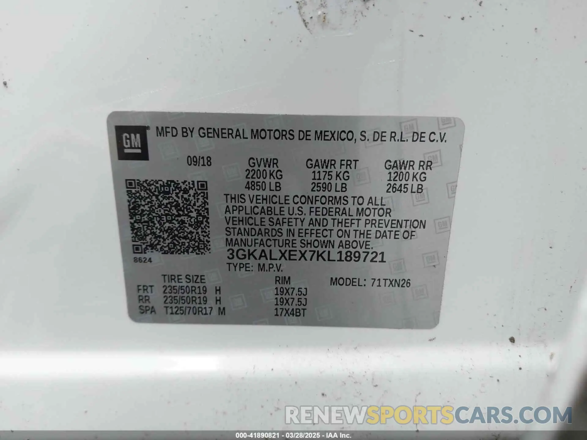 9 fotografías del automóvil dañado 3GKALXEX7KL189721 GMC TERRAIN 2019