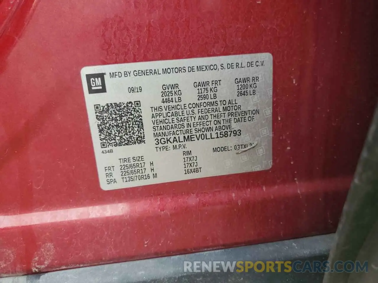 14 fotografías del automóvil dañado 3GKALMEV0LL158793 GMC TERRAIN 2020