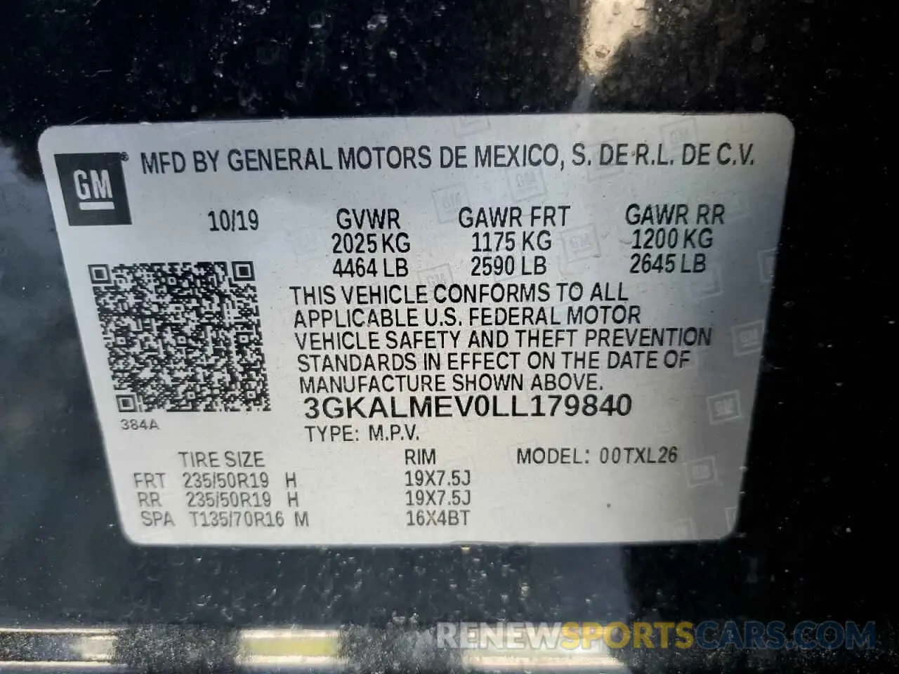 13 fotografías del automóvil dañado 3GKALMEV0LL179840 GMC TERRAIN 2020