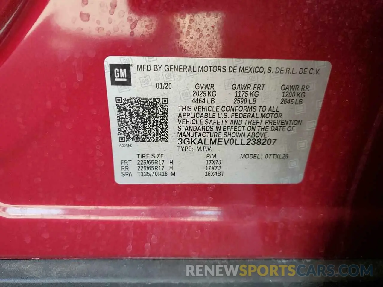 15 fotografías del automóvil dañado 3GKALMEV0LL238207 GMC TERRAIN 2020