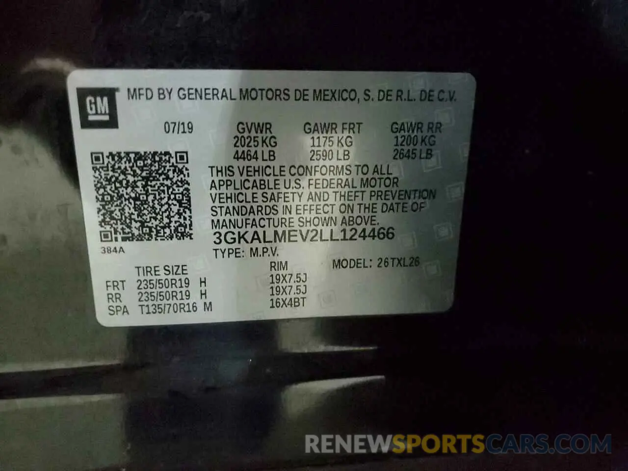 13 fotografías del automóvil dañado 3GKALMEV2LL124466 GMC TERRAIN 2020