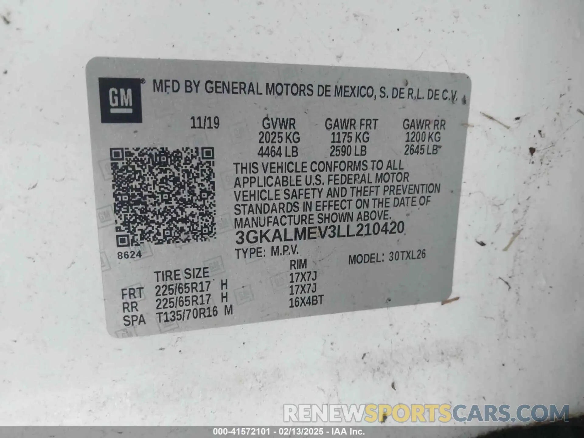 9 fotografías del automóvil dañado 3GKALMEV3LL210420 GMC TERRAIN 2020