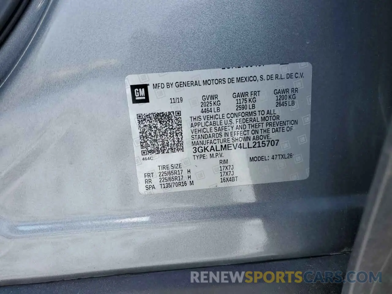 15 fotografías del automóvil dañado 3GKALMEV4LL215707 GMC TERRAIN 2020