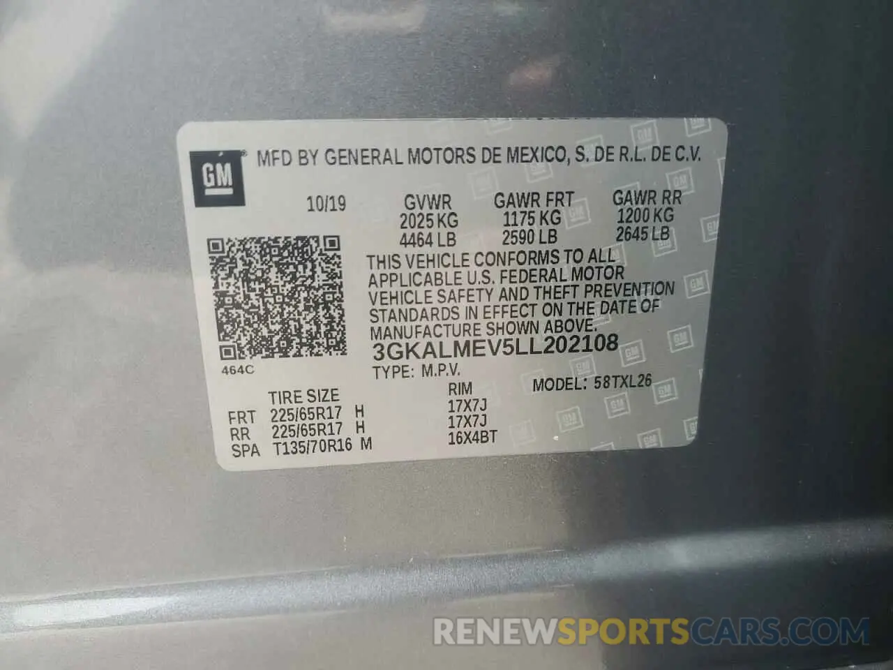 14 fotografías del automóvil dañado 3GKALMEV5LL202108 GMC TERRAIN 2020