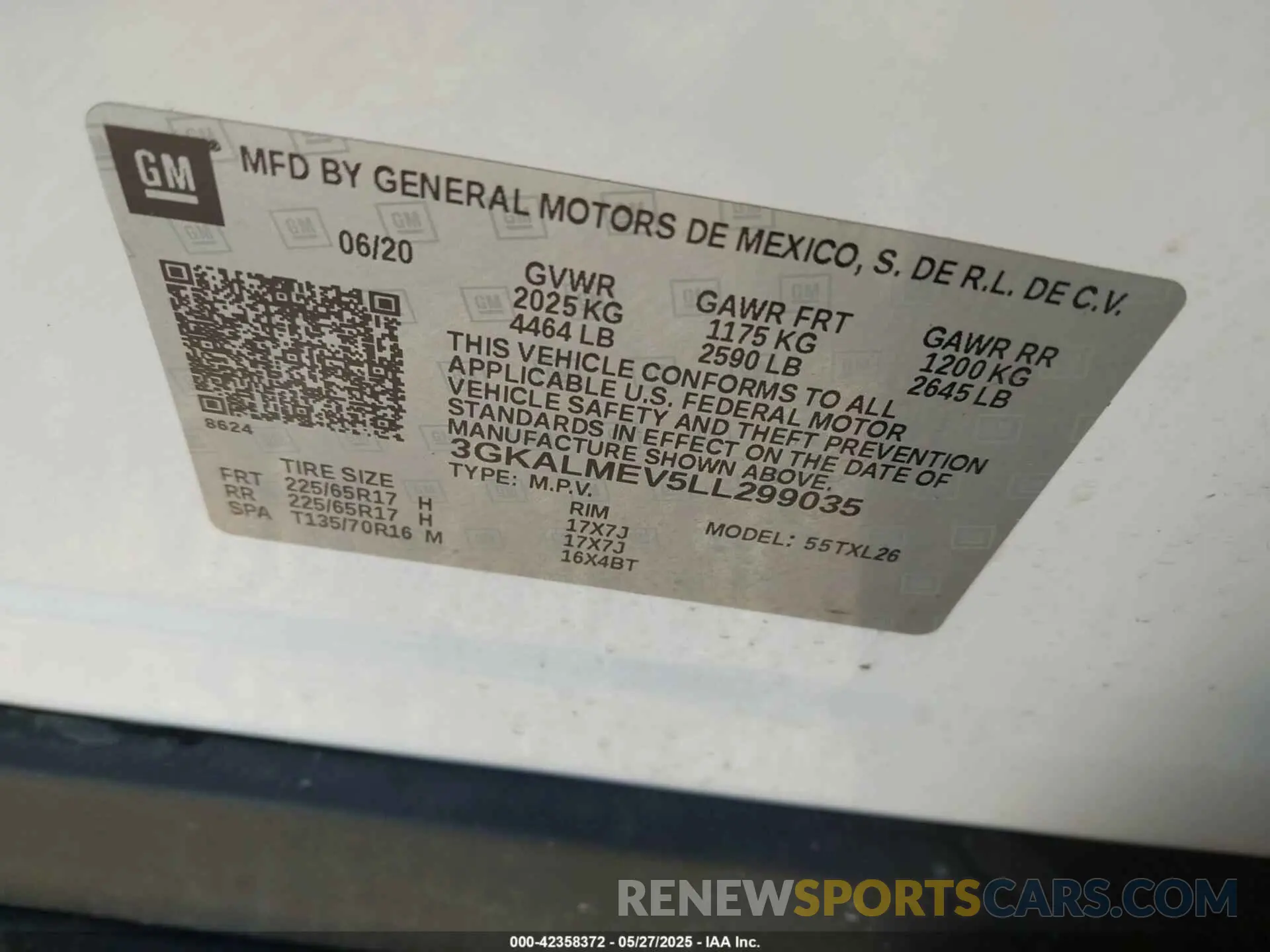 9 fotografías del automóvil dañado 3GKALMEV5LL299035 GMC TERRAIN 2020