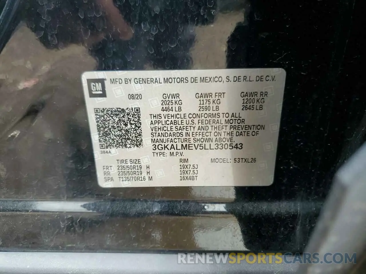 14 fotografías del automóvil dañado 3GKALMEV5LL330543 GMC TERRAIN 2020