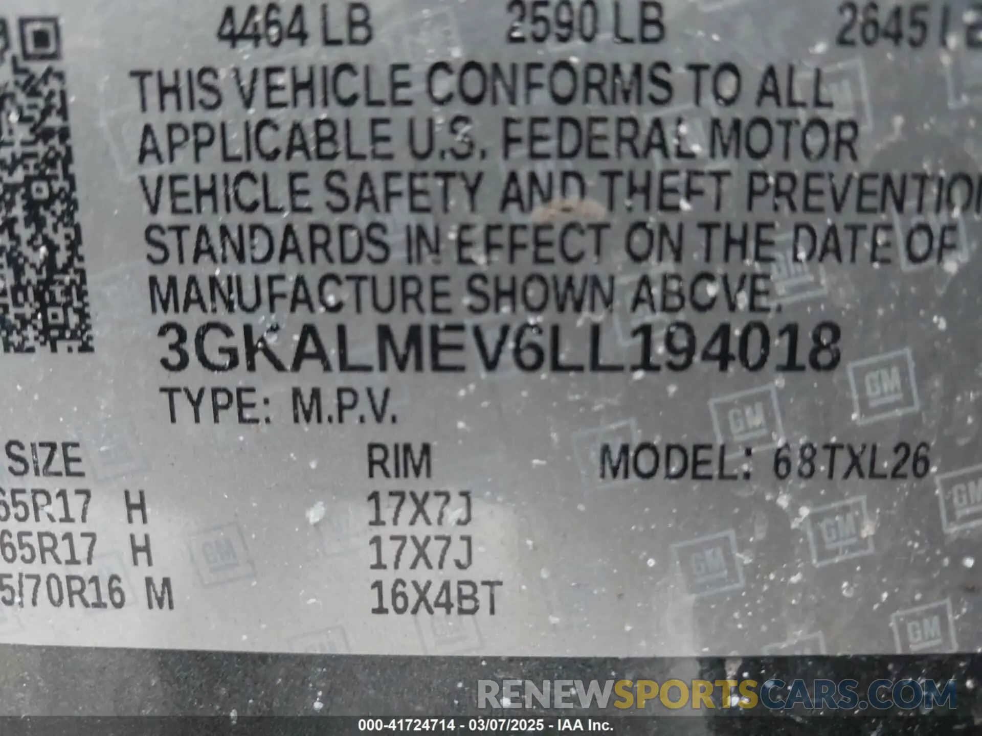 9 fotografías del automóvil dañado 3GKALMEV6LL194018 GMC TERRAIN 2020