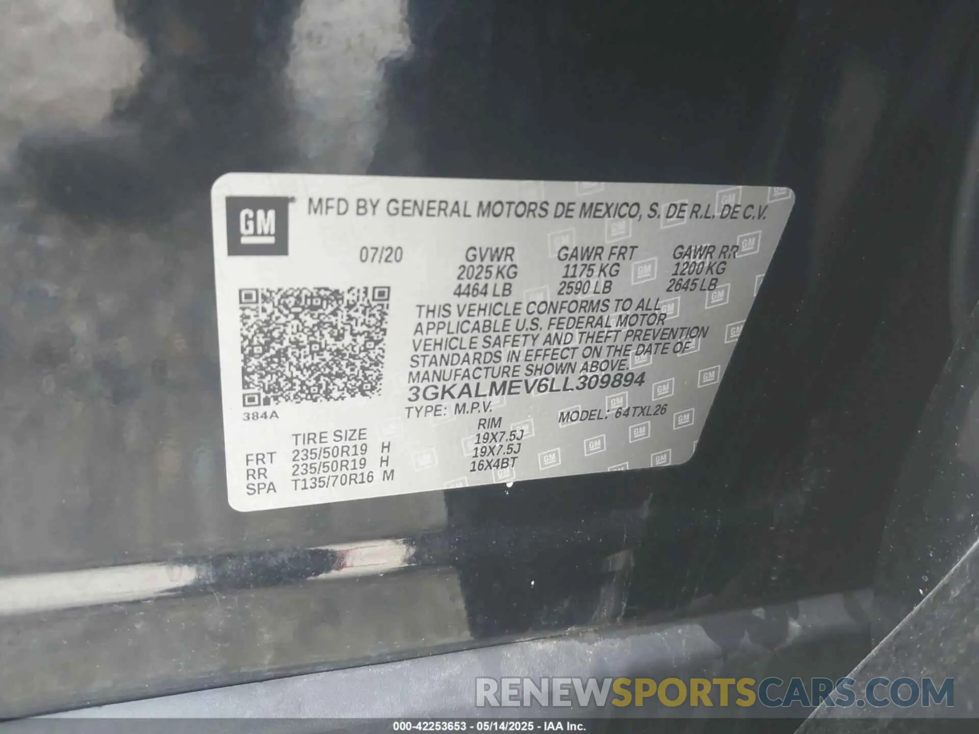 9 fotografías del automóvil dañado 3GKALMEV6LL309894 GMC TERRAIN 2020