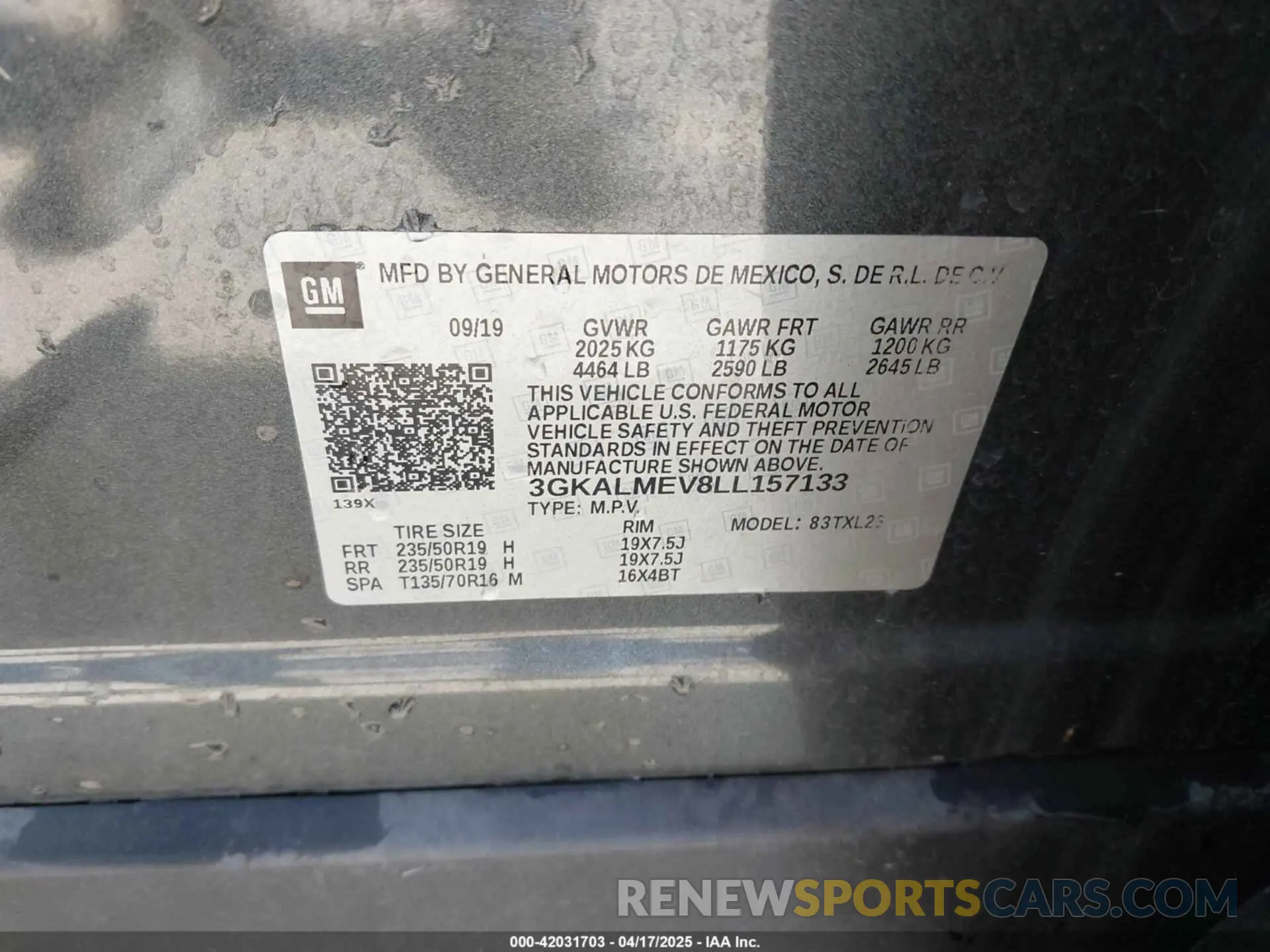 9 fotografías del automóvil dañado 3GKALMEV8LL157133 GMC TERRAIN 2020