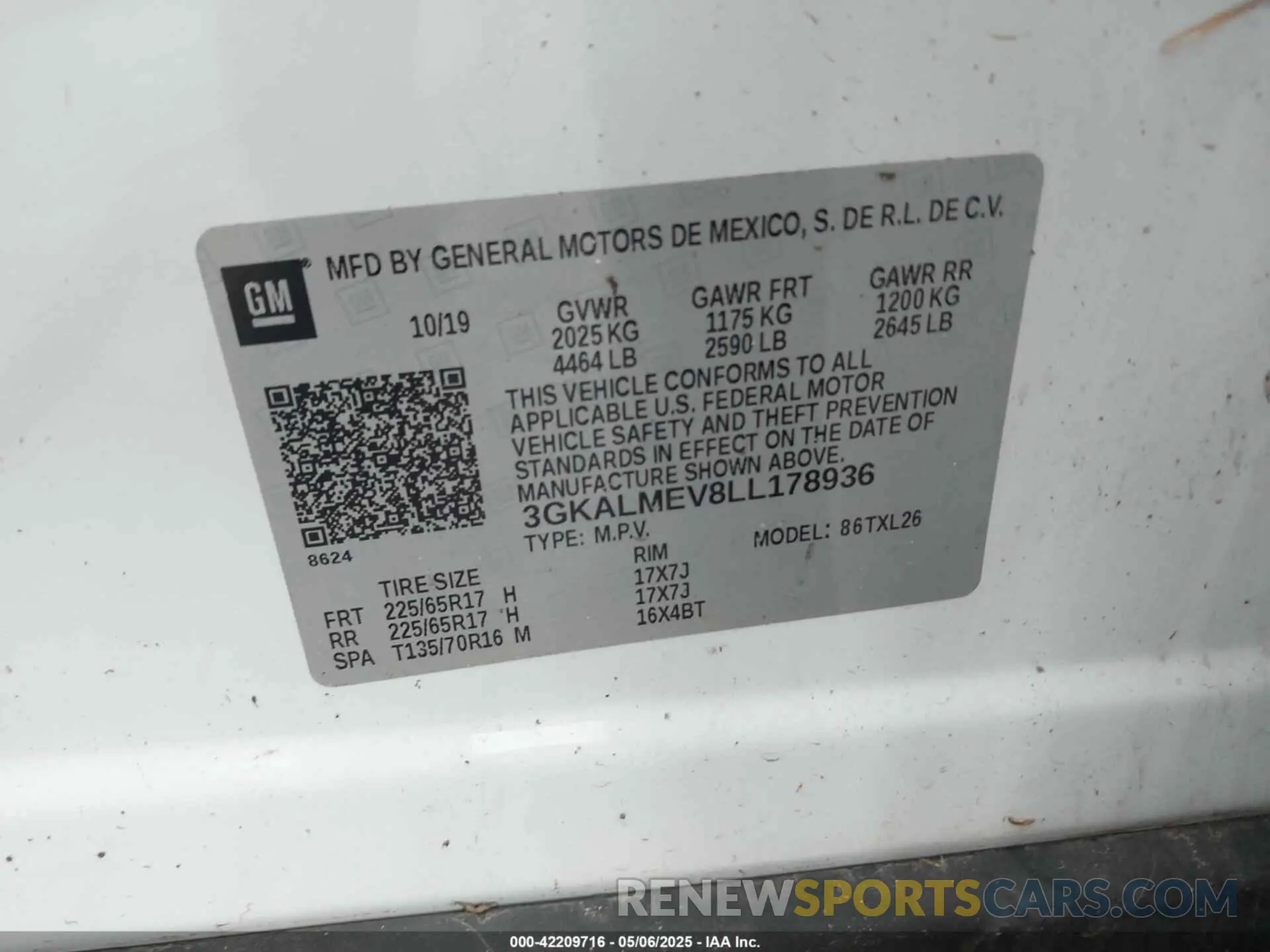 9 fotografías del automóvil dañado 3GKALMEV8LL178936 GMC TERRAIN 2020