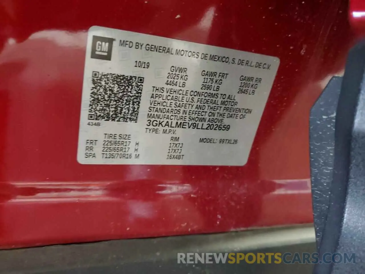 13 fotografías del automóvil dañado 3GKALMEV9LL202659 GMC TERRAIN 2020