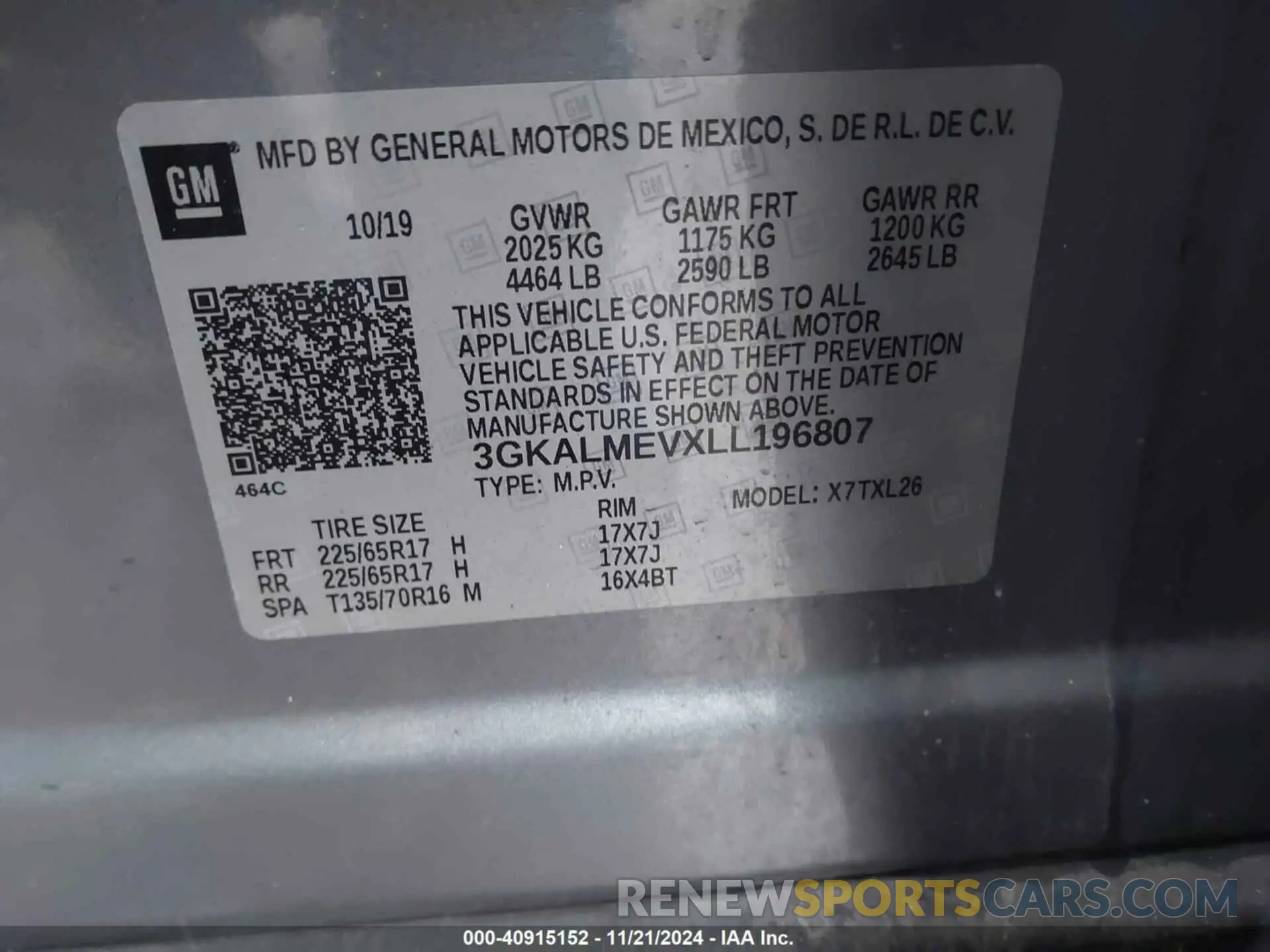 9 fotografías del automóvil dañado 3GKALMEVXLL196807 GMC TERRAIN 2020