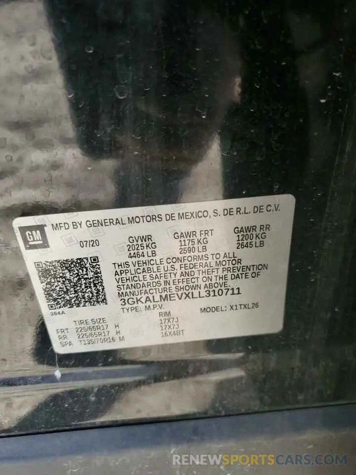 15 fotografías del automóvil dañado 3GKALMEVXLL310711 GMC TERRAIN 2020