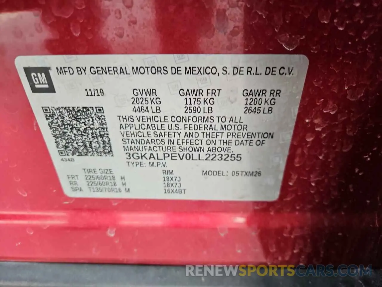 14 fotografías del automóvil dañado 3GKALPEV0LL223255 GMC TERRAIN 2020