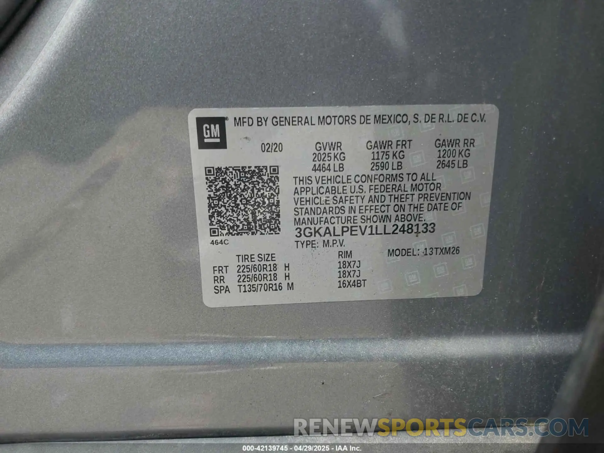 9 fotografías del automóvil dañado 3GKALPEV1LL248133 GMC TERRAIN 2020