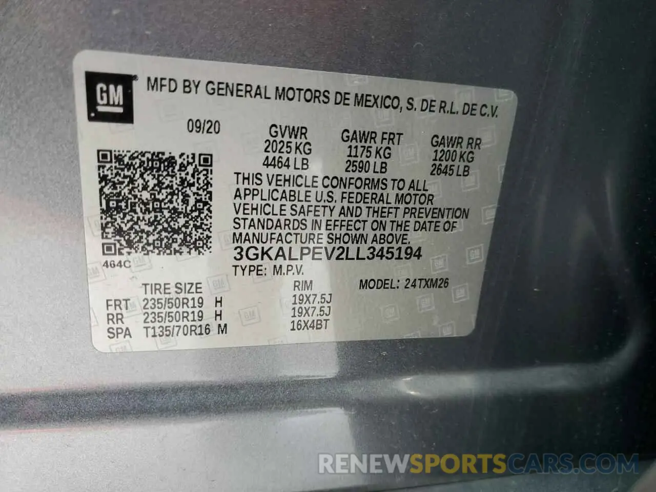 14 fotografías del automóvil dañado 3GKALPEV2LL345194 GMC TERRAIN 2020