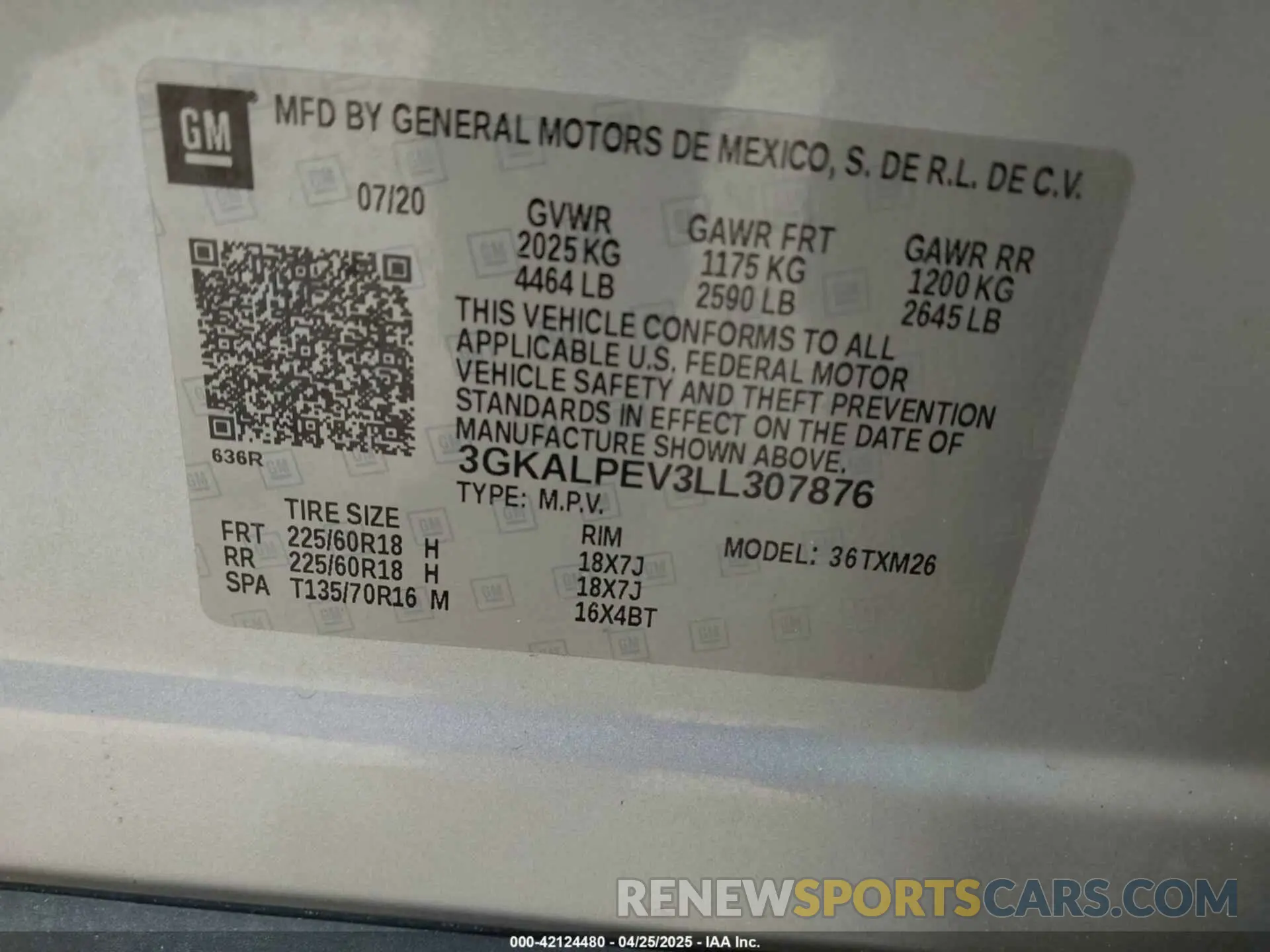 9 fotografías del automóvil dañado 3GKALPEV3LL307876 GMC TERRAIN 2020