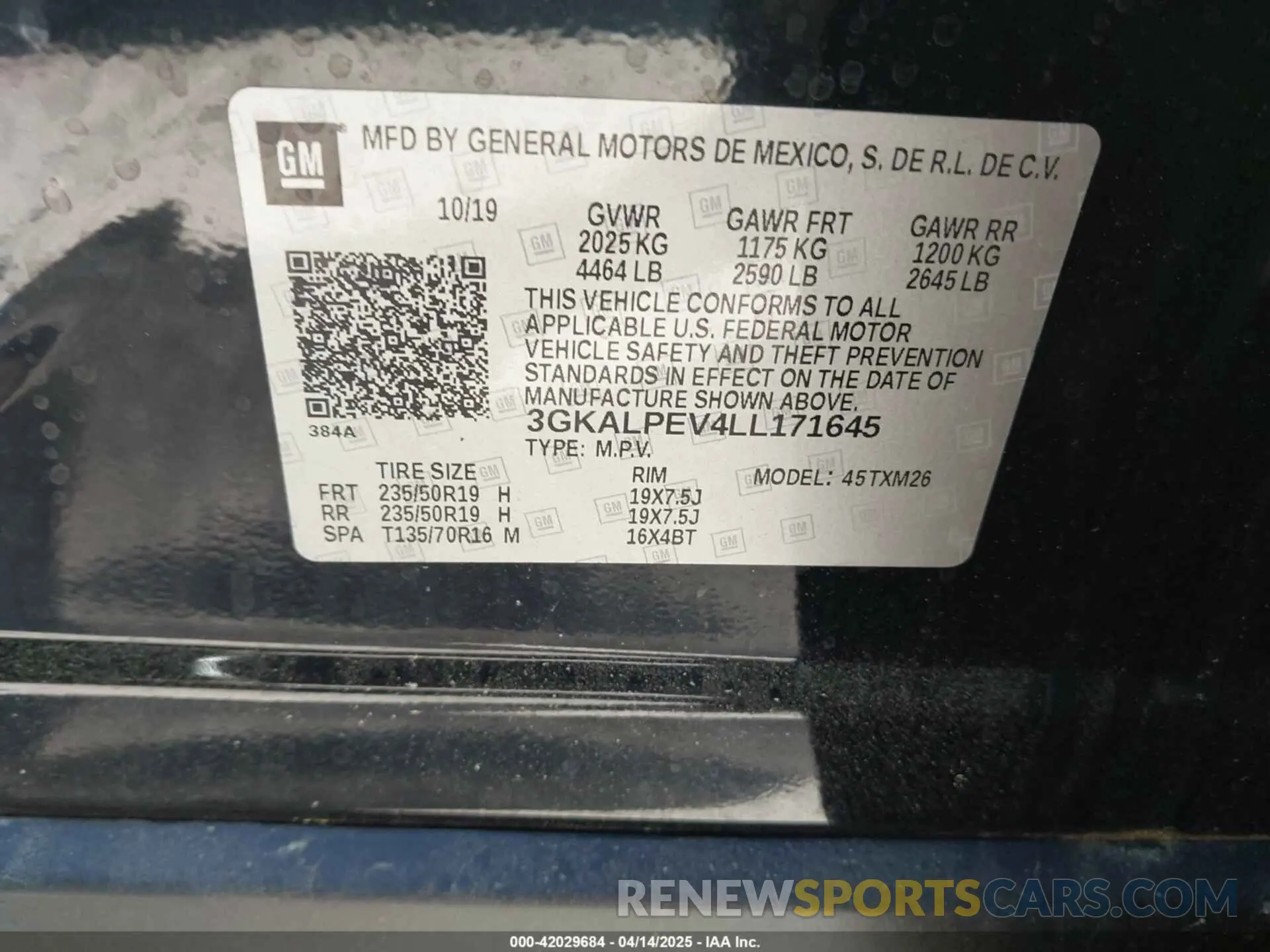 8 fotografías del automóvil dañado 3GKALPEV4LL171645 GMC TERRAIN 2020
