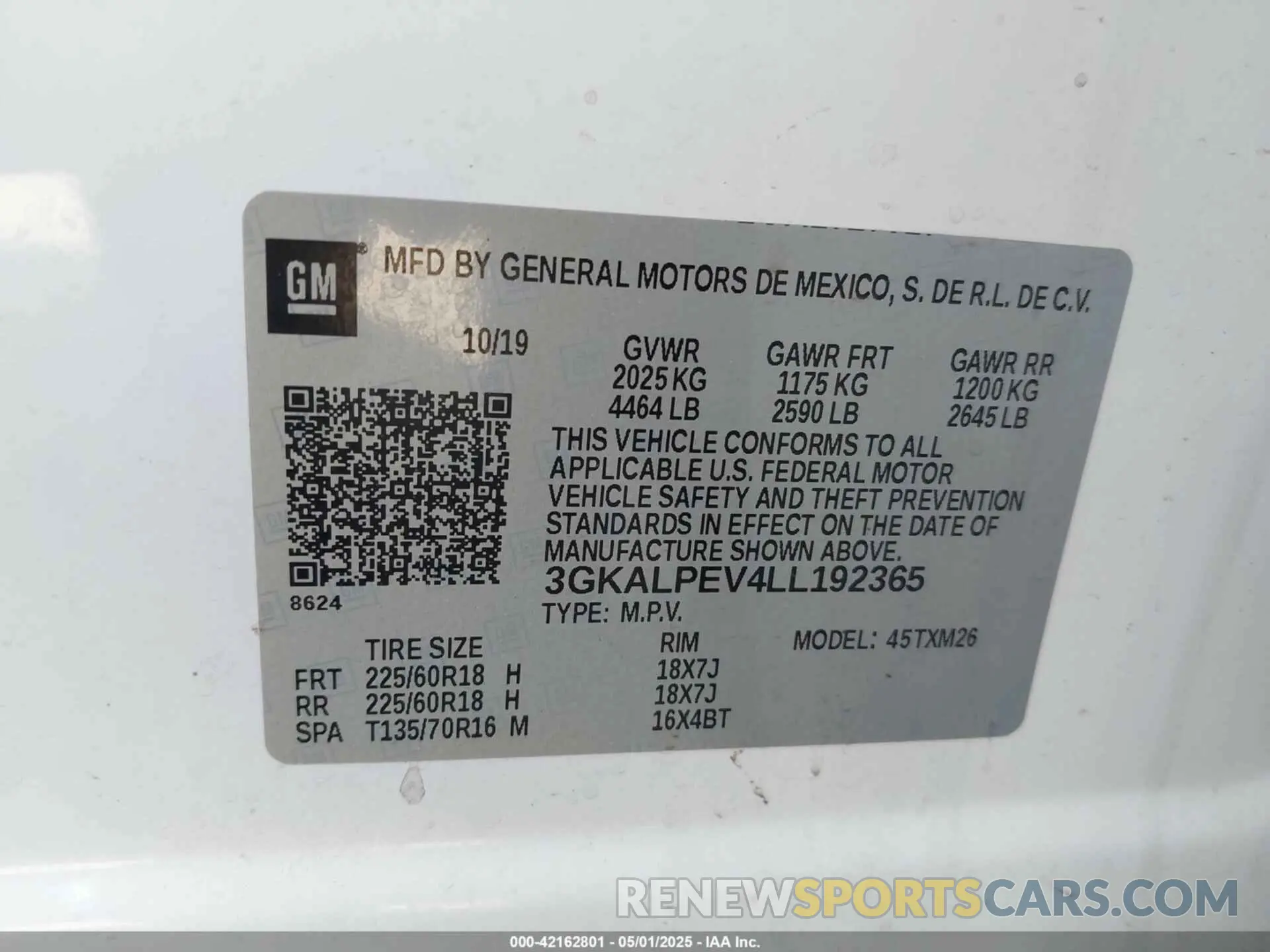 9 fotografías del automóvil dañado 3GKALPEV4LL192365 GMC TERRAIN 2020