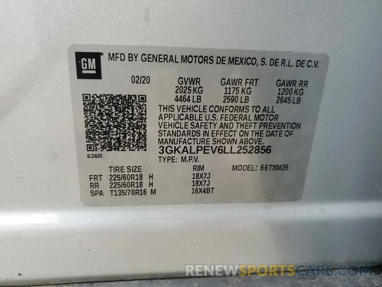 15 fotografías del automóvil dañado 3GKALPEV6LL252856 GMC TERRAIN 2020