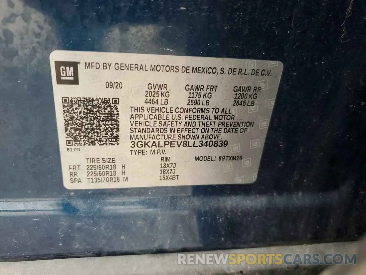 14 fotografías del automóvil dañado 3GKALPEV8LL340839 GMC TERRAIN 2020