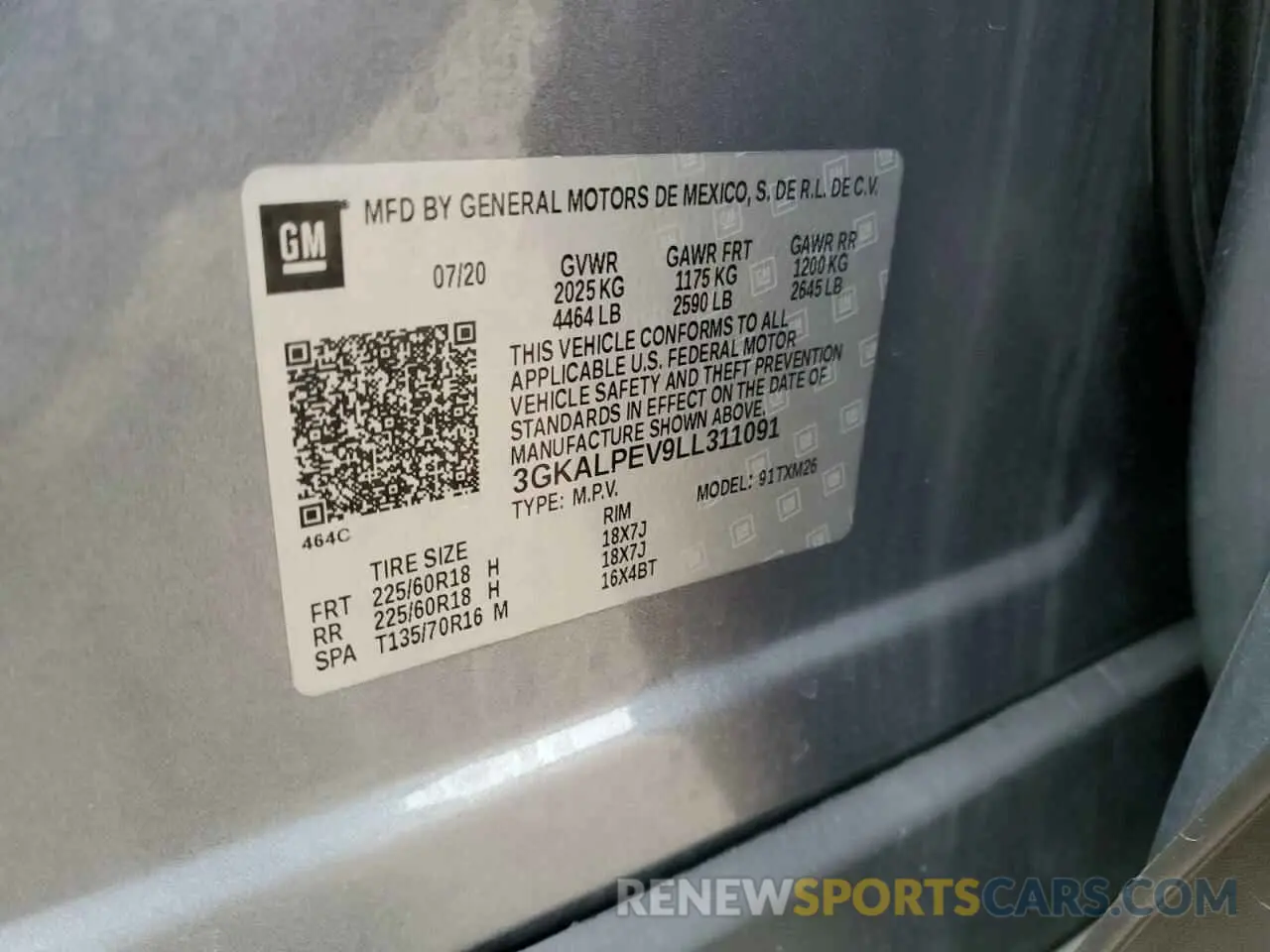 12 fotografías del automóvil dañado 3GKALPEV9LL311091 GMC TERRAIN 2020