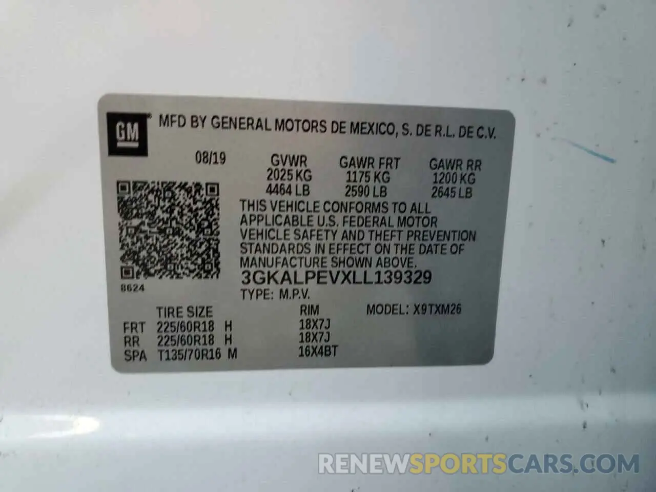 14 fotografías del automóvil dañado 3GKALPEVXLL139329 GMC TERRAIN 2020
