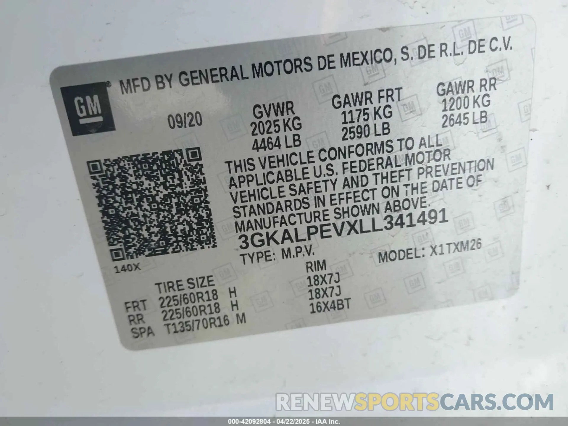 9 fotografías del automóvil dañado 3GKALPEVXLL341491 GMC TERRAIN 2020
