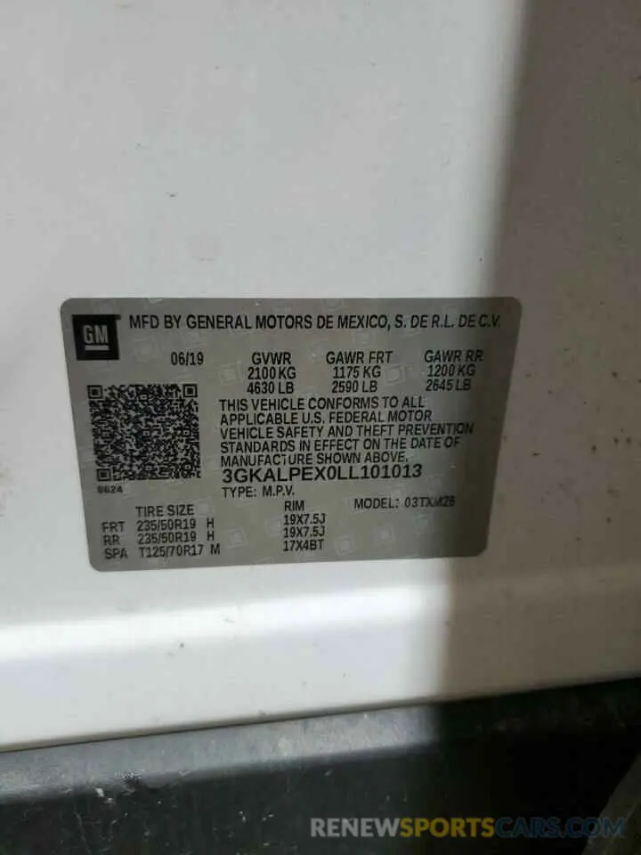 16 fotografías del automóvil dañado 3GKALPEX0LL101013 GMC TERRAIN 2020