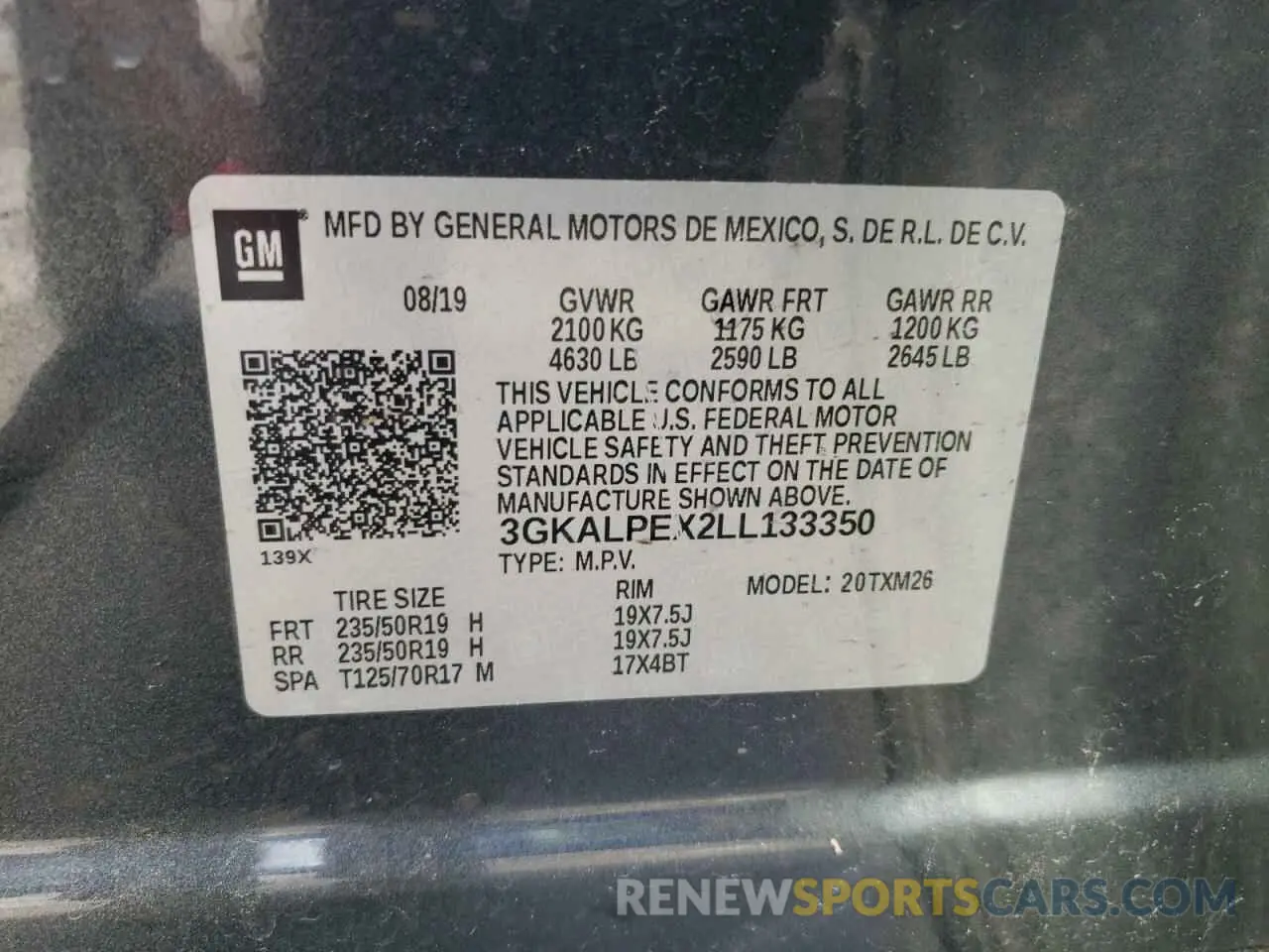 12 fotografías del automóvil dañado 3GKALPEX2LL133350 GMC TERRAIN 2020