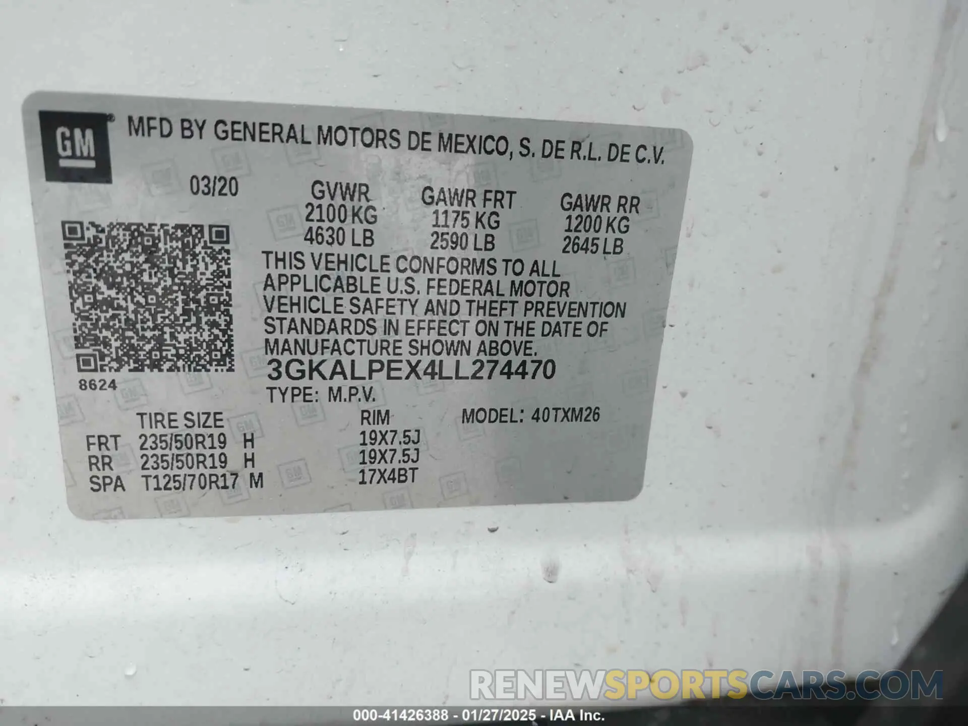 9 fotografías del automóvil dañado 3GKALPEX4LL274470 GMC TERRAIN 2020