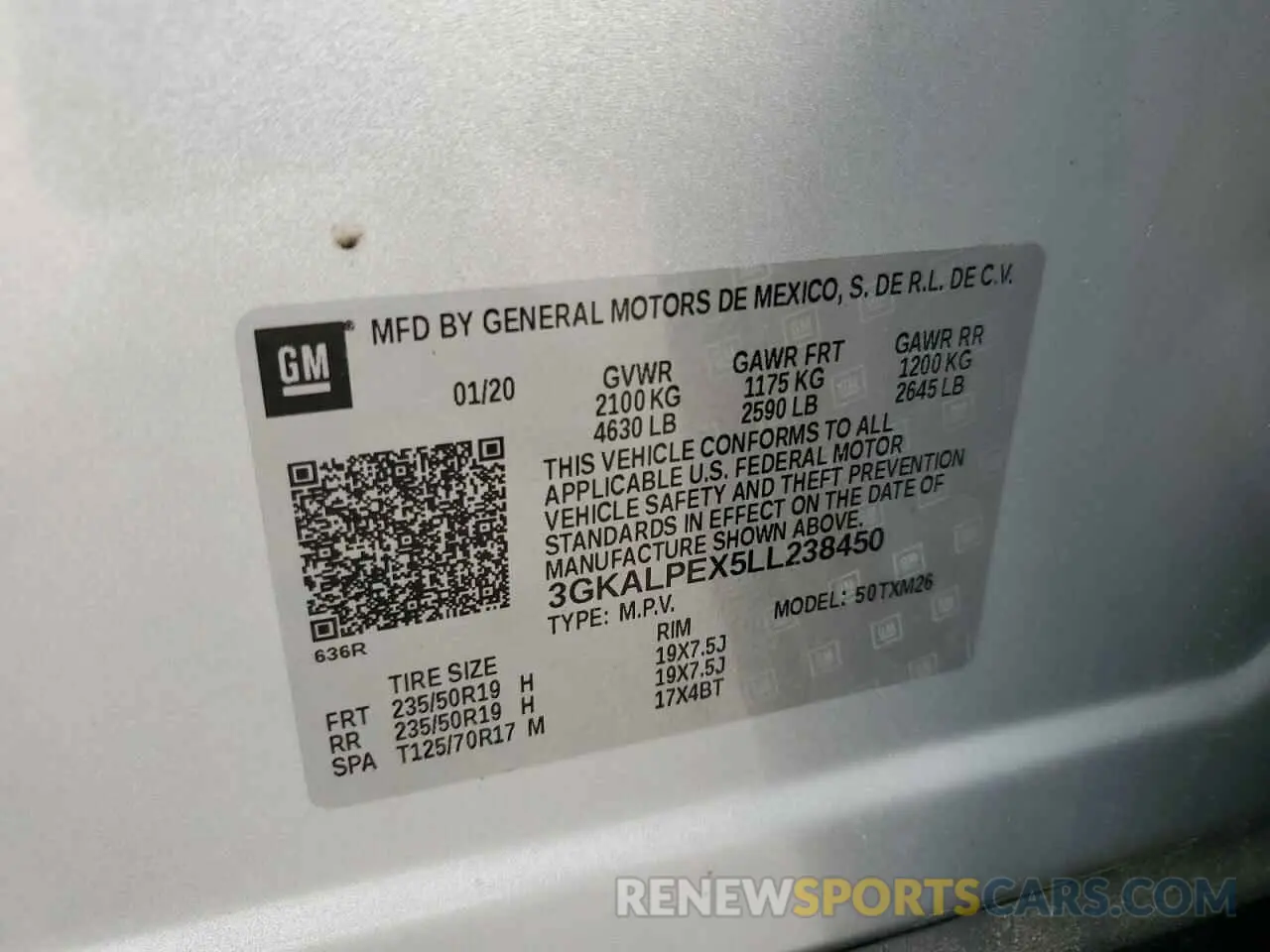 13 fotografías del automóvil dañado 3GKALPEX5LL238450 GMC TERRAIN 2020