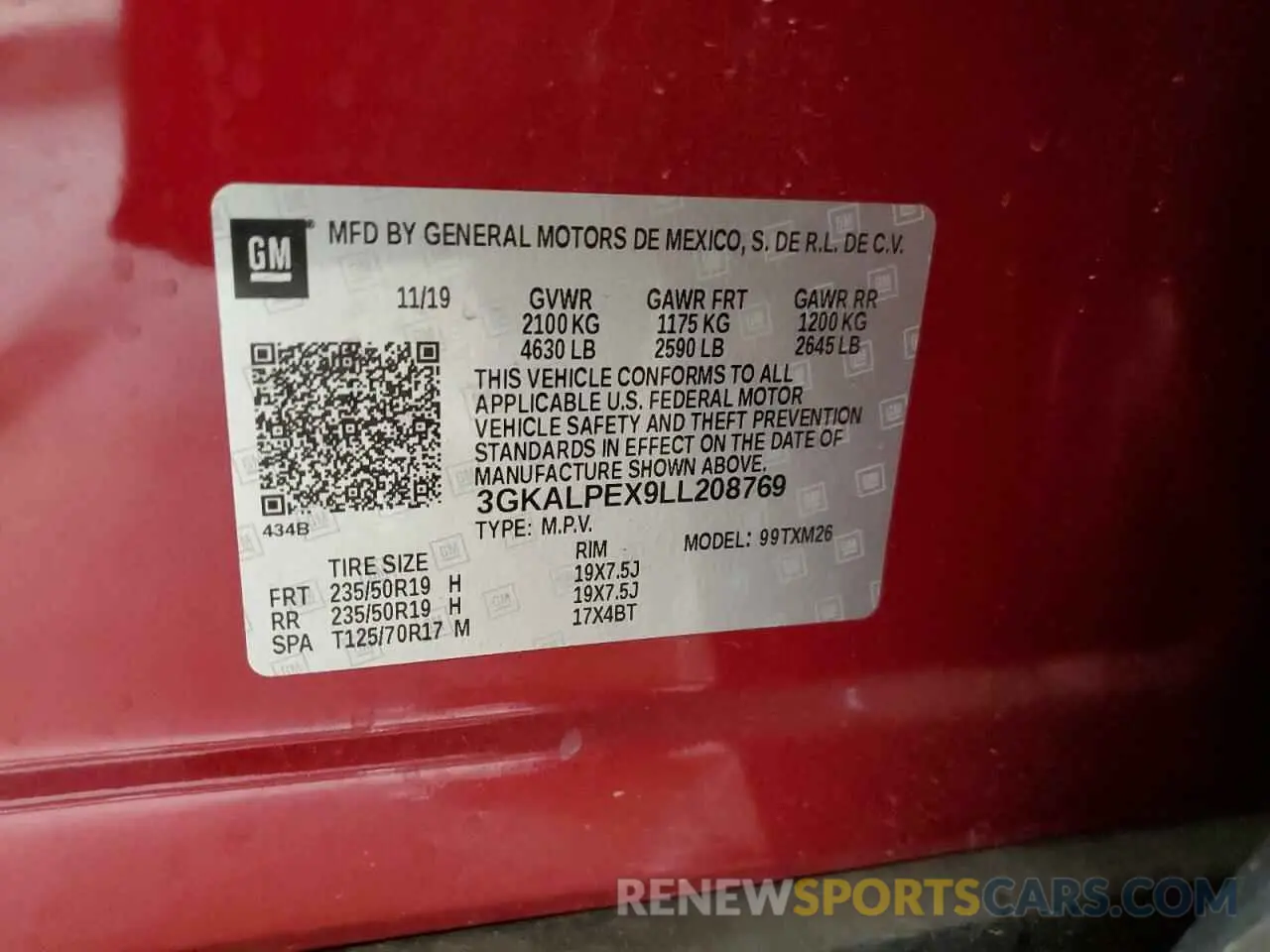 14 fotografías del automóvil dañado 3GKALPEX9LL208769 GMC TERRAIN 2020