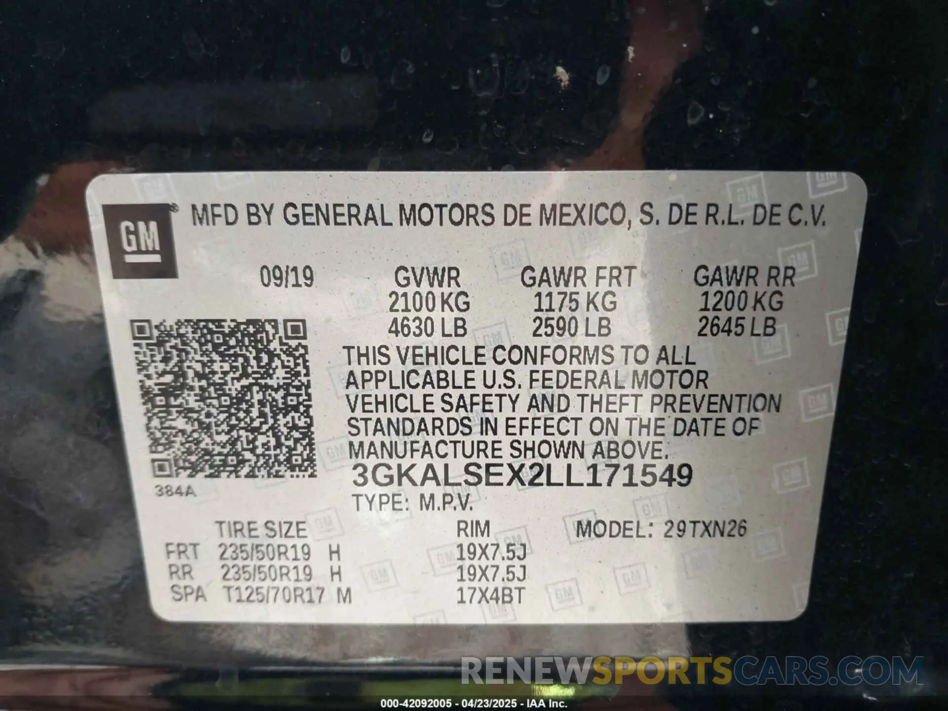 9 fotografías del automóvil dañado 3GKALSEX2LL171549 GMC TERRAIN 2020