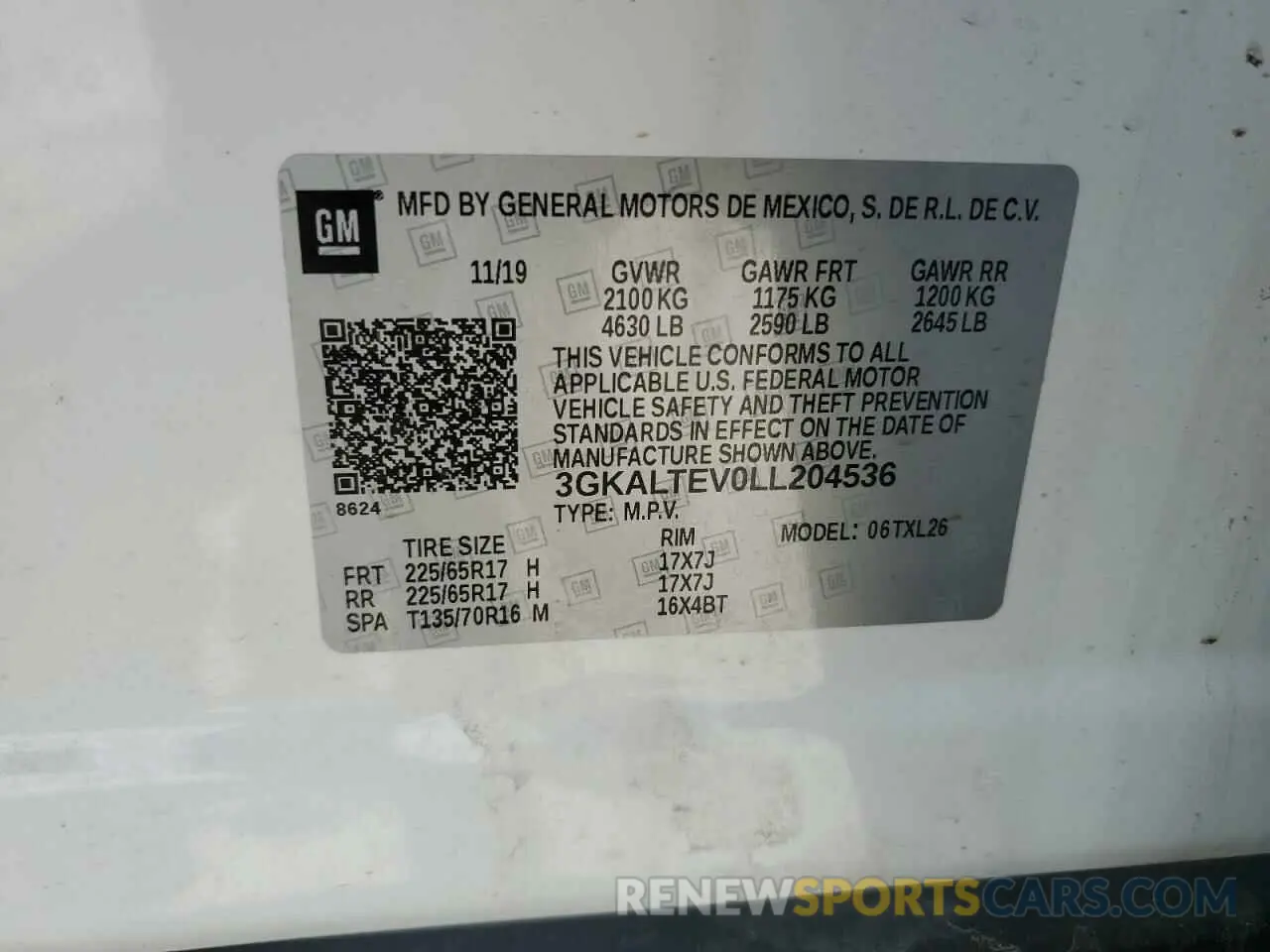 13 fotografías del automóvil dañado 3GKALTEV0LL204536 GMC TERRAIN 2020
