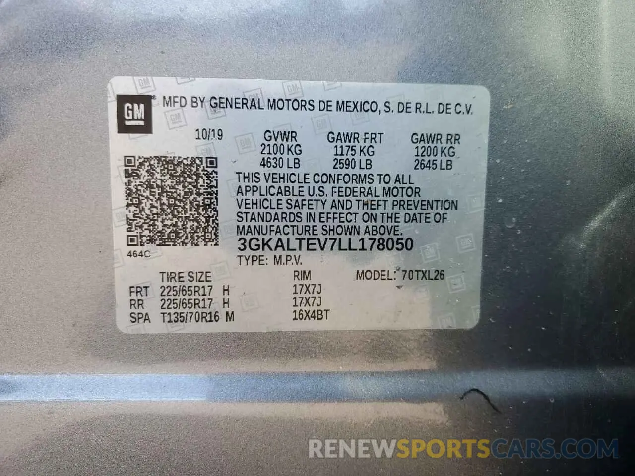 15 fotografías del automóvil dañado 3GKALTEV7LL178050 GMC TERRAIN 2020