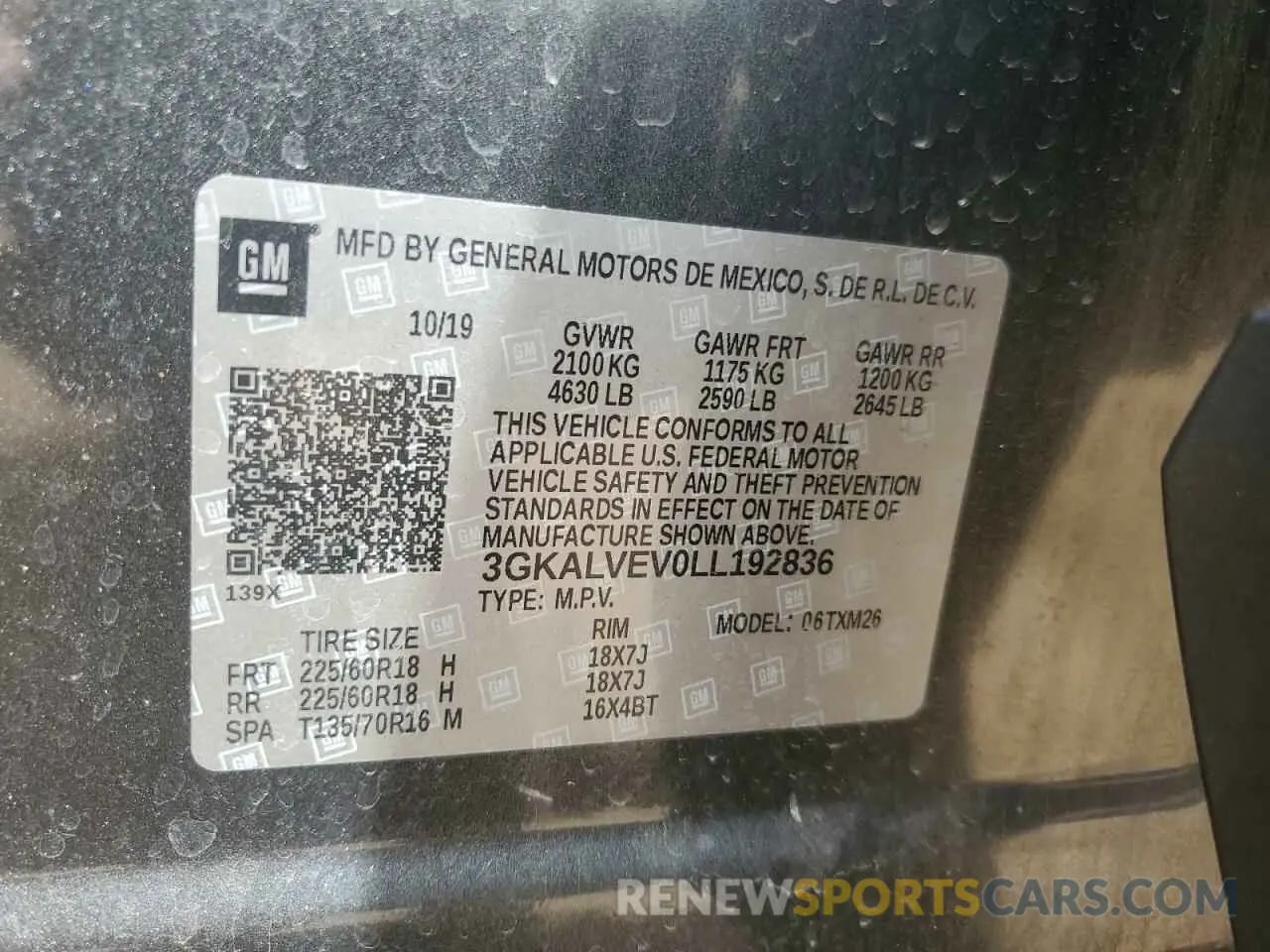 13 fotografías del automóvil dañado 3GKALVEV0LL192836 GMC TERRAIN 2020