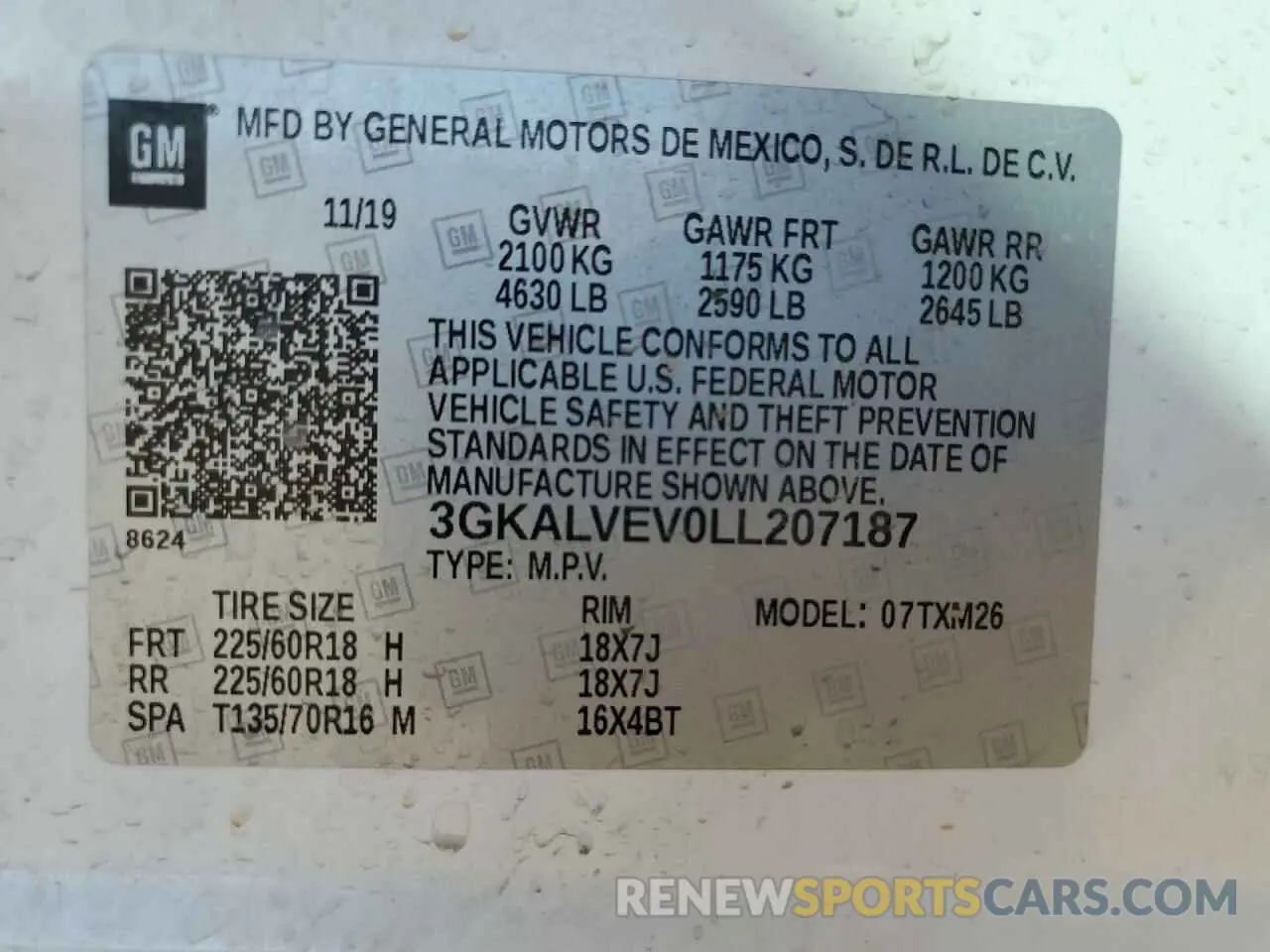 14 fotografías del automóvil dañado 3GKALVEV0LL207187 GMC TERRAIN 2020