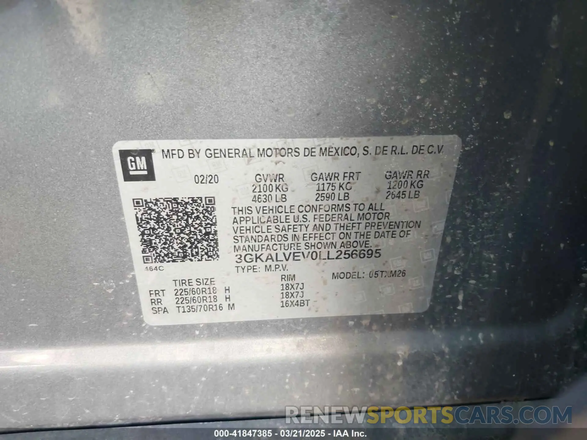 9 fotografías del automóvil dañado 3GKALVEV0LL256695 GMC TERRAIN 2020