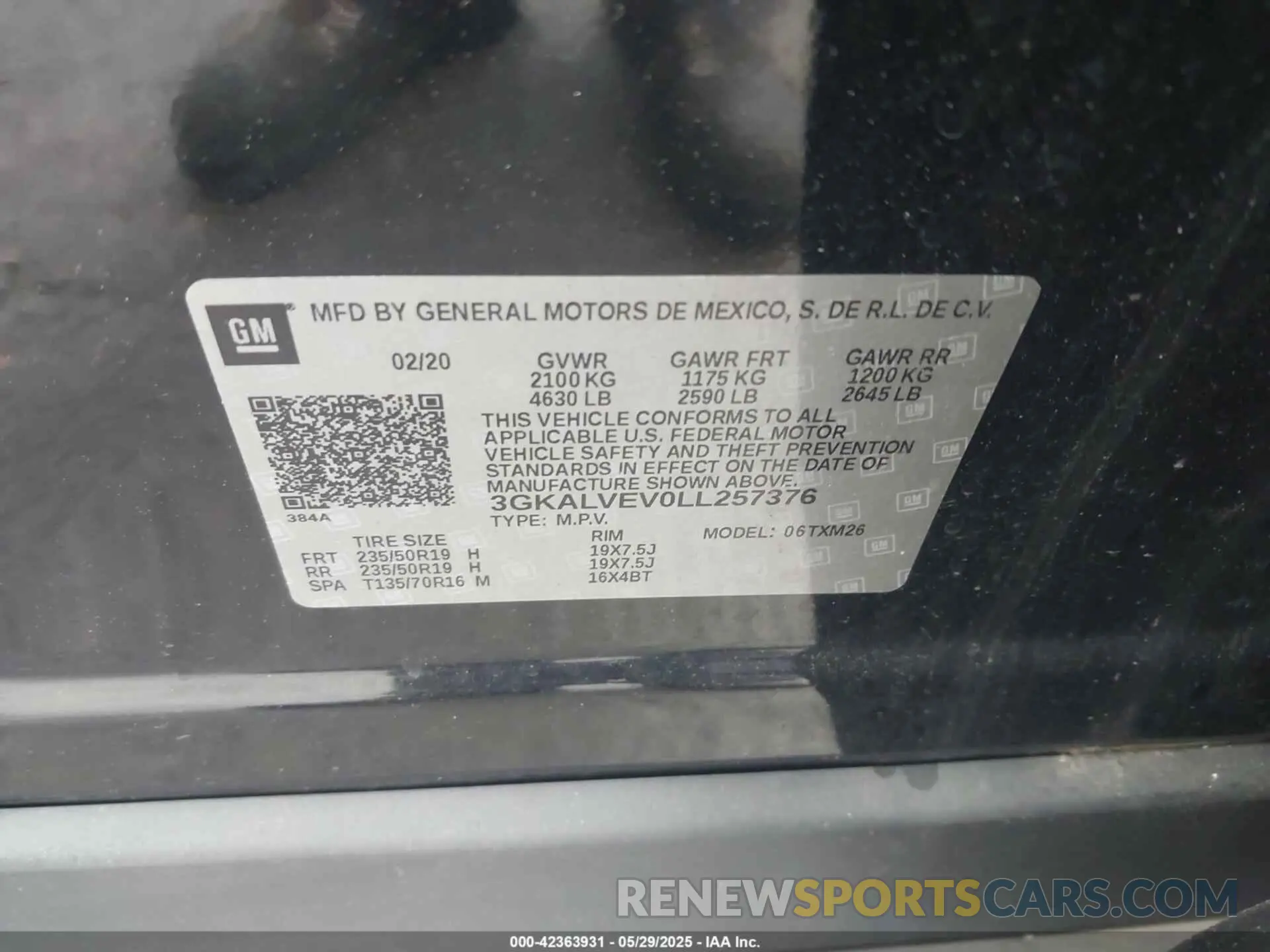 9 fotografías del automóvil dañado 3GKALVEV0LL257376 GMC TERRAIN 2020