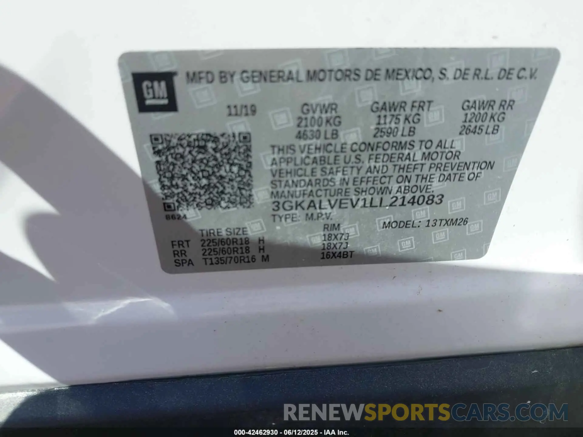 9 fotografías del automóvil dañado 3GKALVEV1LL214083 GMC TERRAIN 2020