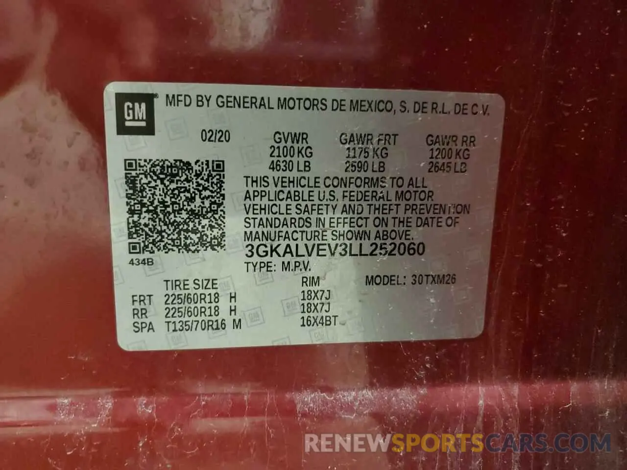 13 fotografías del automóvil dañado 3GKALVEV3LL252060 GMC TERRAIN 2020